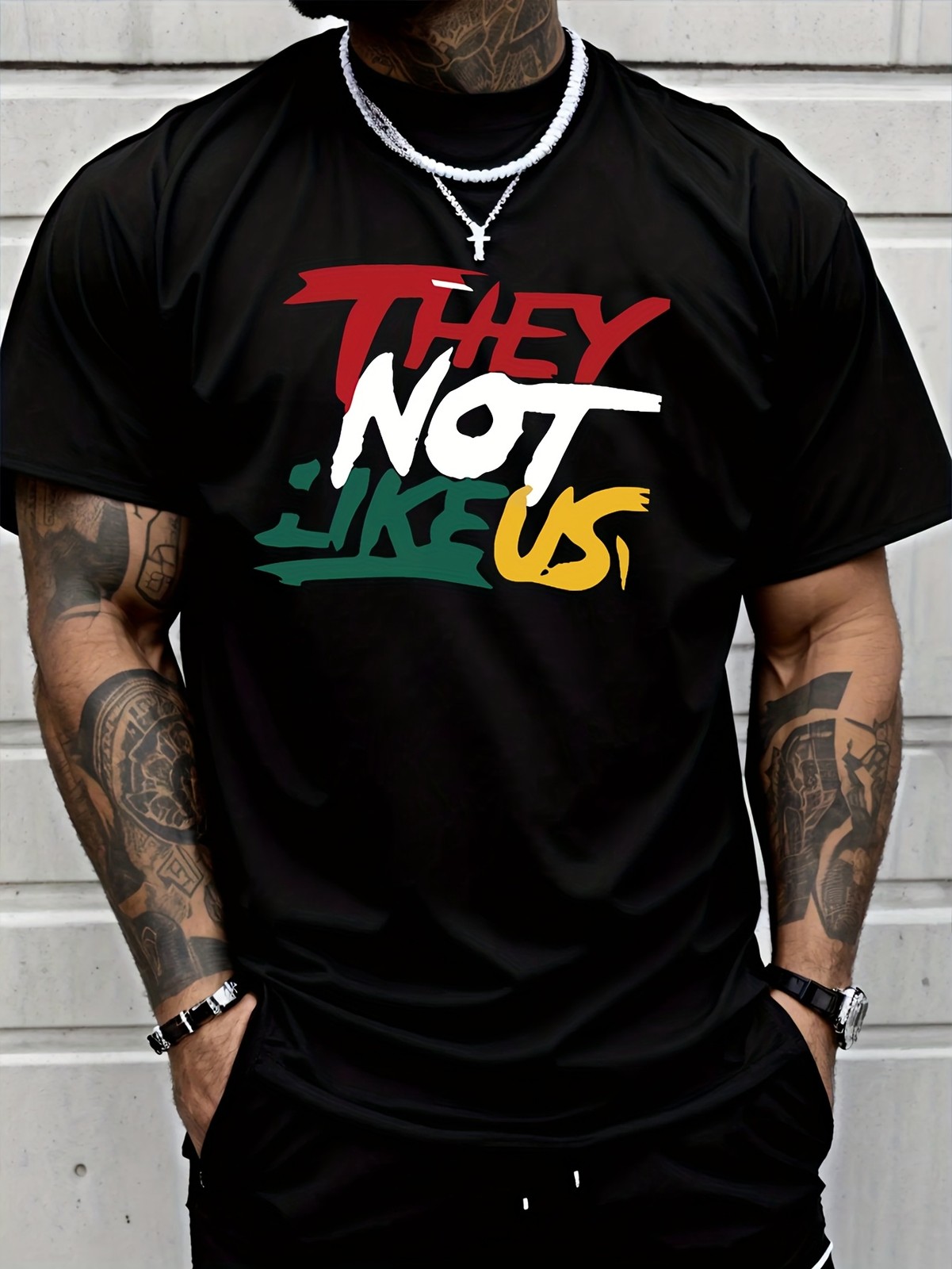 Men’S Clothing Featuring a Vibrant ‘They Not Like Us’ Letter Print Design, Perfe