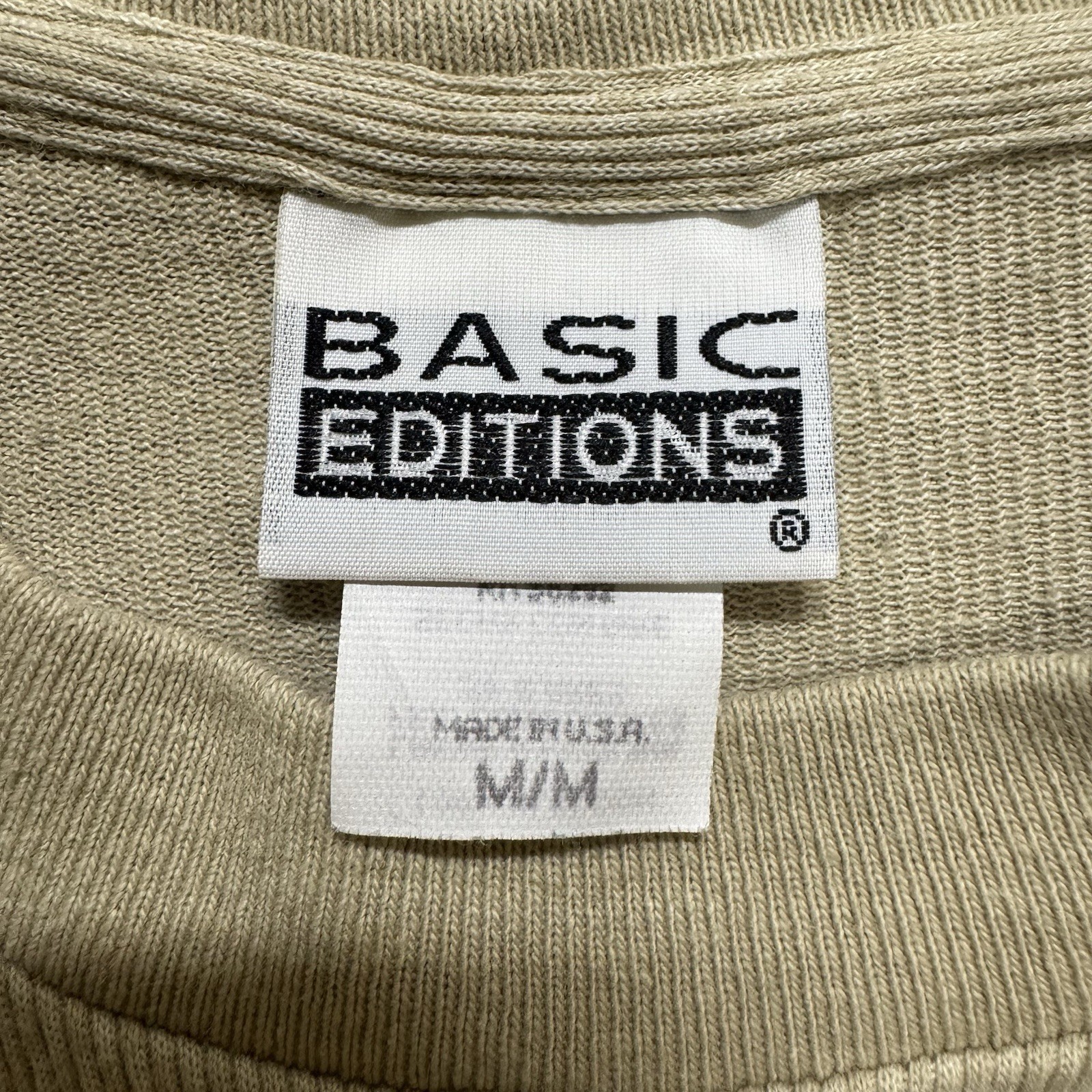 VTG Basic Editions T-Shirt Men’s Medium Blank Cotton Single Stitch Made in USA