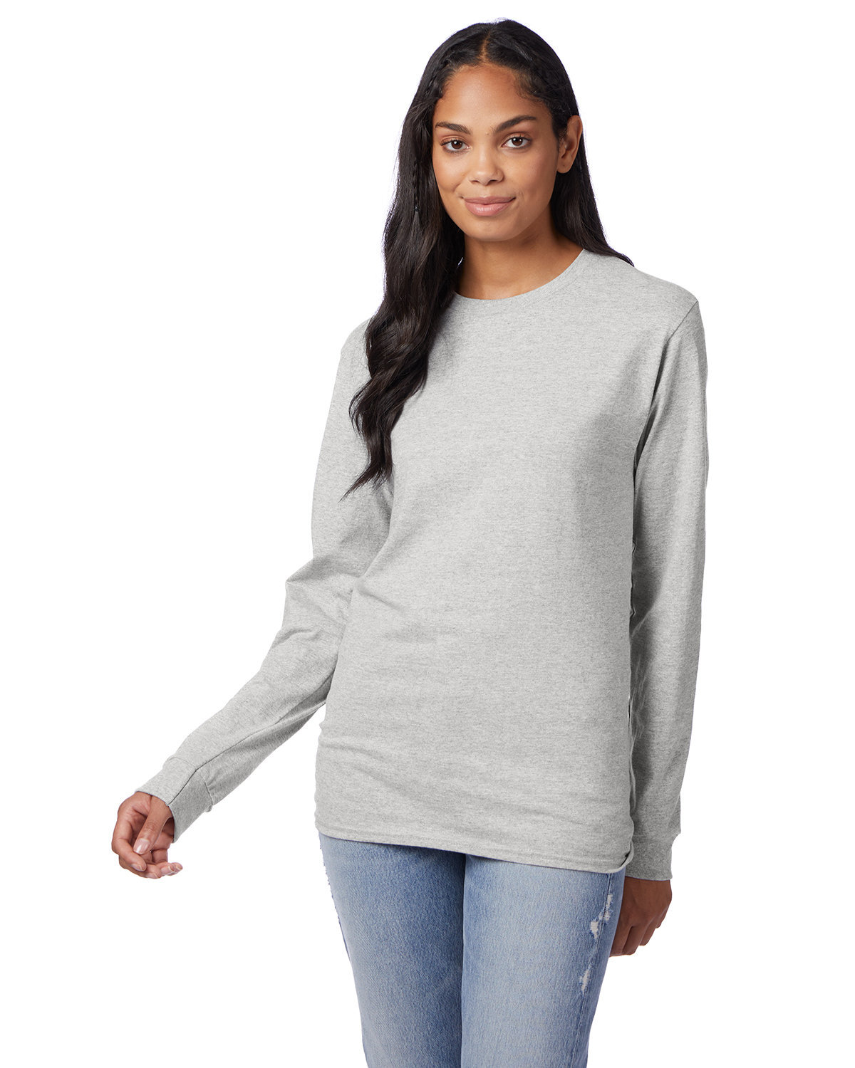 10 Pack Of Hanes 5586 Unisex Tagless Long Sleeve T Shirt Stylish T-Shirt