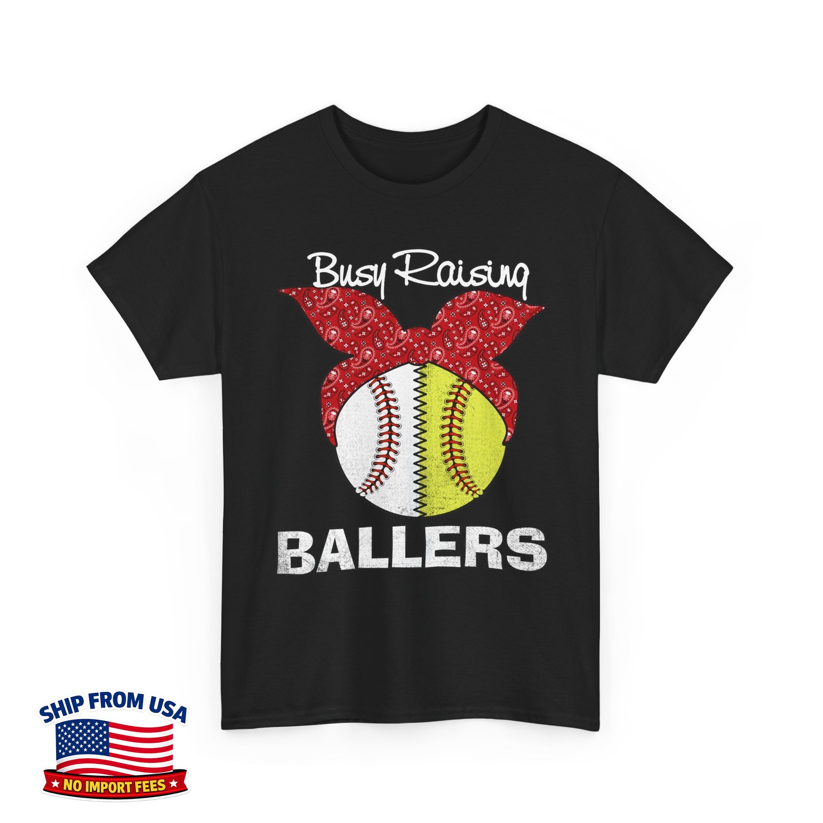 Baseball Softball Raising Ballers Baseball Softball Lovers Funny Unisex T-Shirt