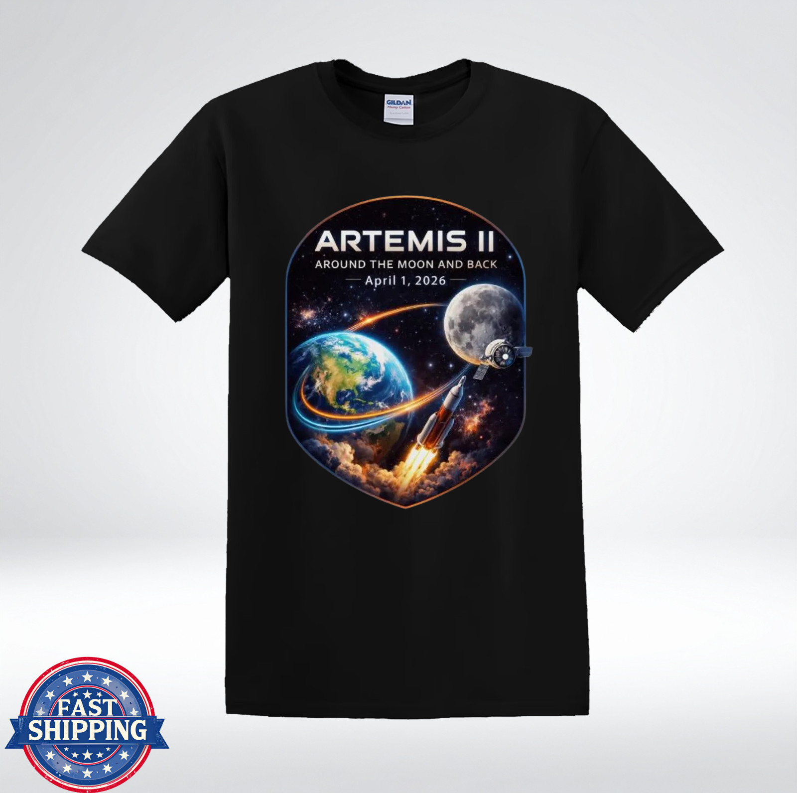 NASA Artemis II Around The Moon And Back 2026 Space Mission T-Shirt
