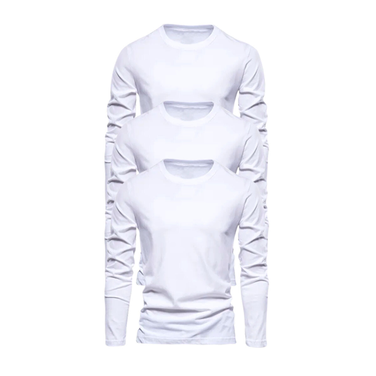 Mens Long Sleeve T shirt Plain Casual Work Pack Of 3/4 Premium Lot Tee Top