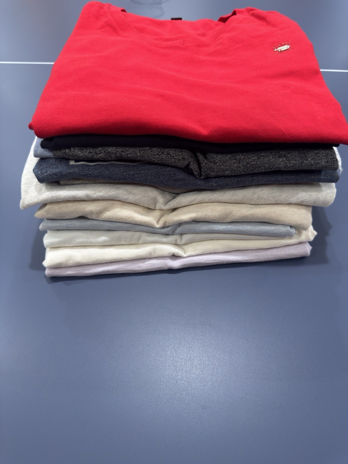 PRE-OWNED LOT OF 12 DESIGNER DIESEL ARMANI LACOSTE FCUK POLO – ALL HAVE DAMAGE