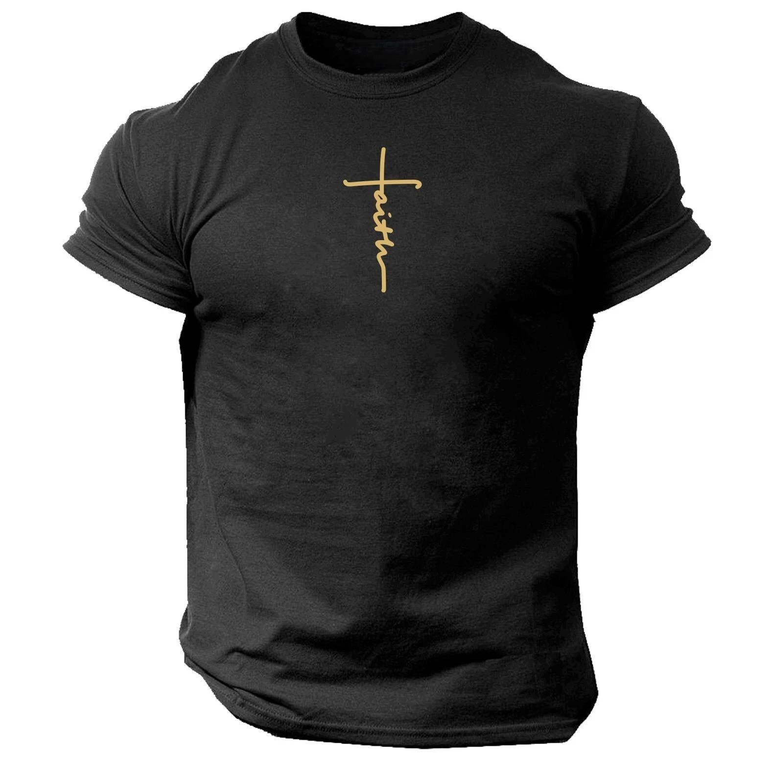 Faith T Shirt Gym Clothing Bodybuilding Training Workout Exercise Boxing Top | H