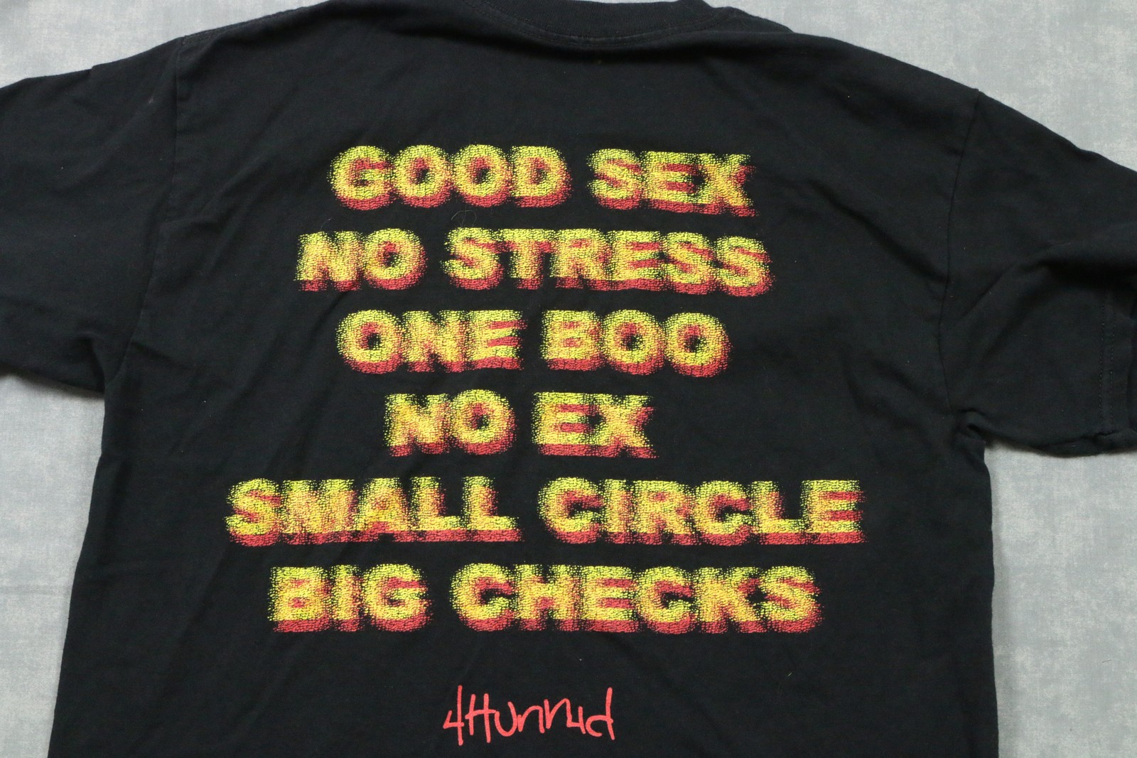 4Hunnid Shirt Mens Medium Good Sex No Stress Circle Checks Graphic Tee