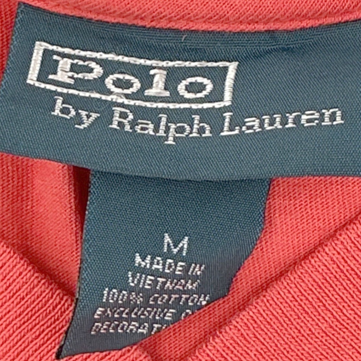 Mens Classic Polo Ralph Lauren V-Neck T-Shirt M Red Pony Logo Preppy