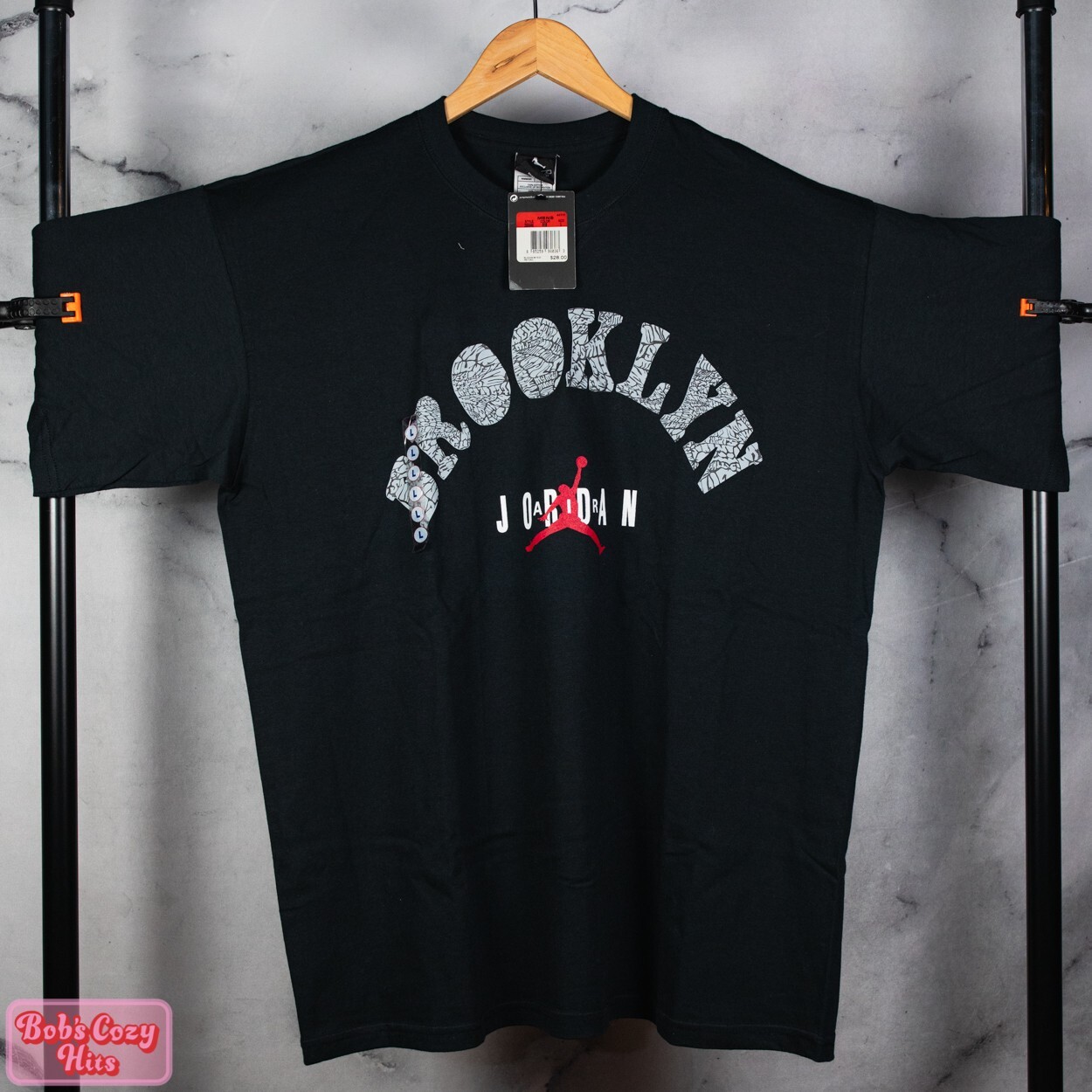 NEW Jordan T Shirt Size L Vintage 2007 Elephant Print Brooklyn Black Grey