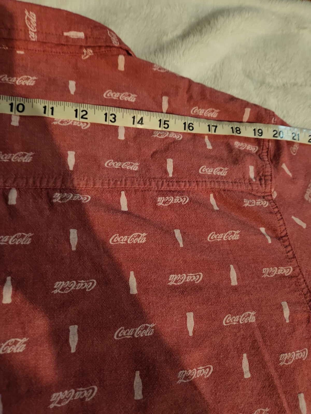Coca Cola Print Red Shirt Size Xl Sz Lg button front Unisex Memorabilia