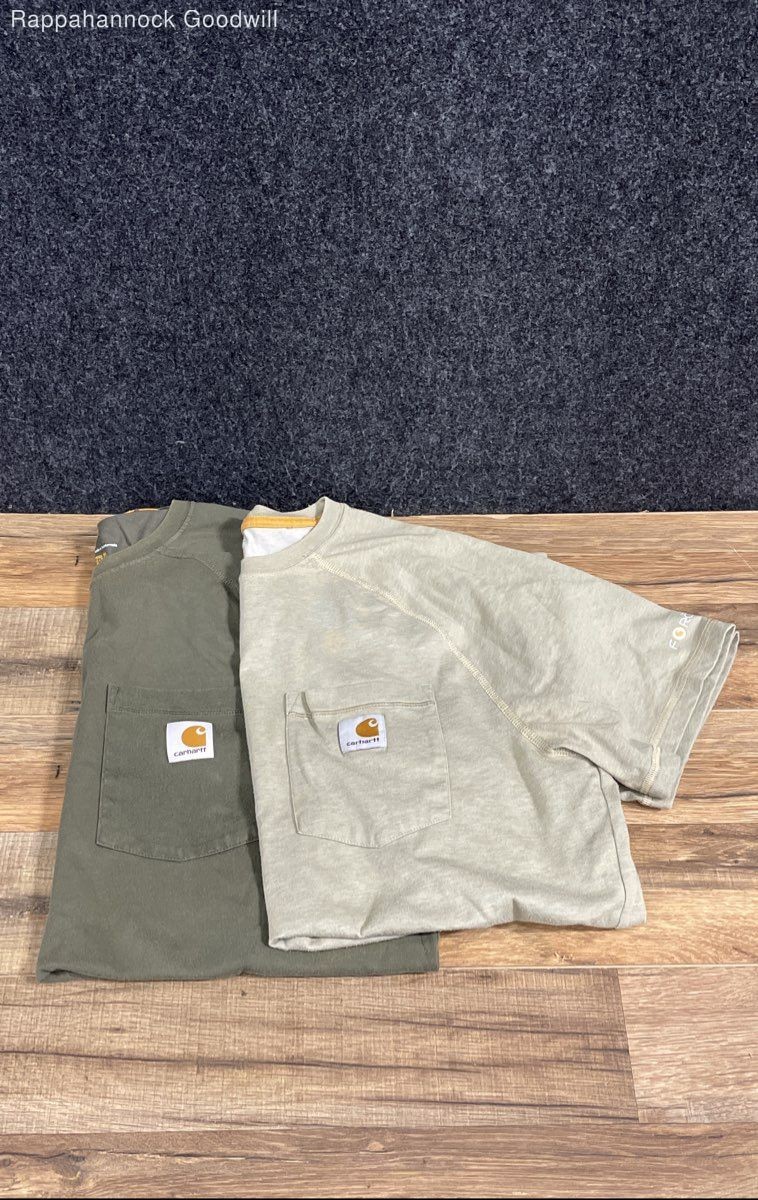 Carhartt Men’s Relaxed Fit Force Midweight Pocket T-Shirt Lot of 2 Green Tan M