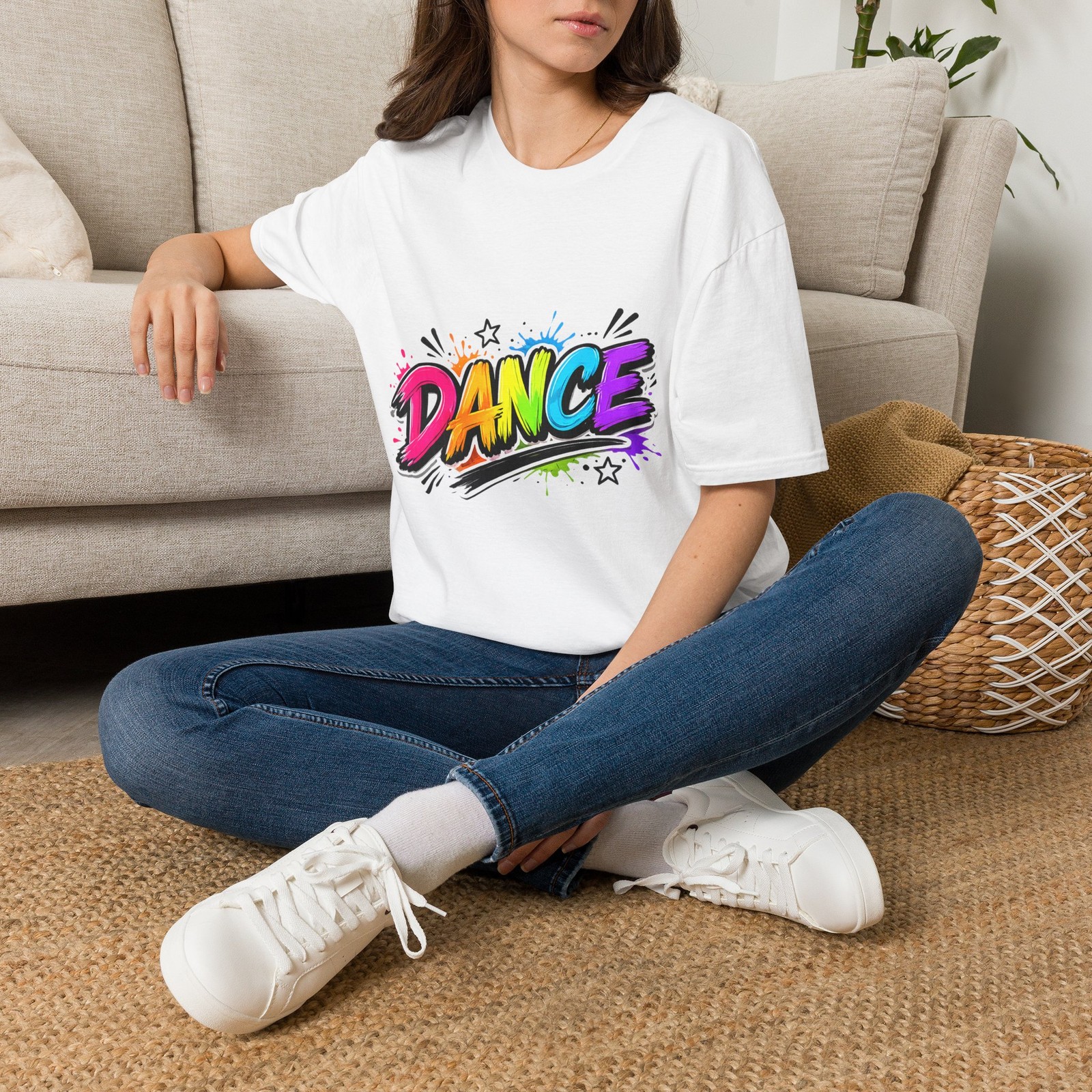 Rainbow Graffiti DANCE T-Shirt | Colorful Street Art Tee