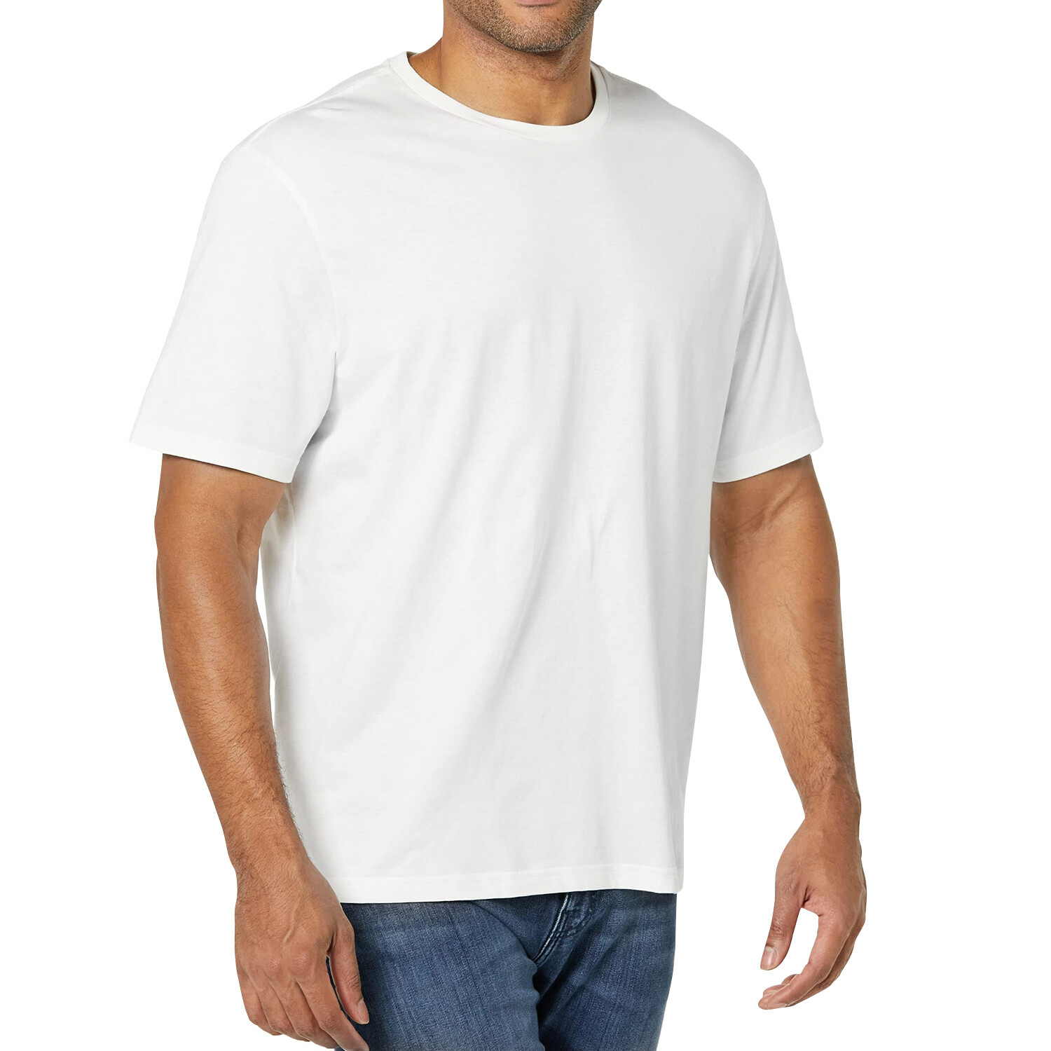 New Men’s Heavyweight Cotton Double Yarn Drop Shoulder Round Neck T-shirt Casual