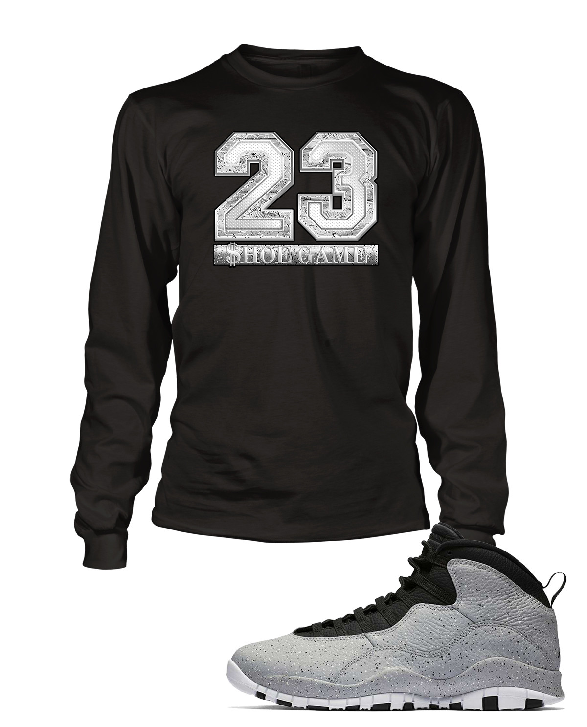 Mens 23 Street Graphic Sneaker Tee Shirt to Complement J10 Light Smoke Shoe