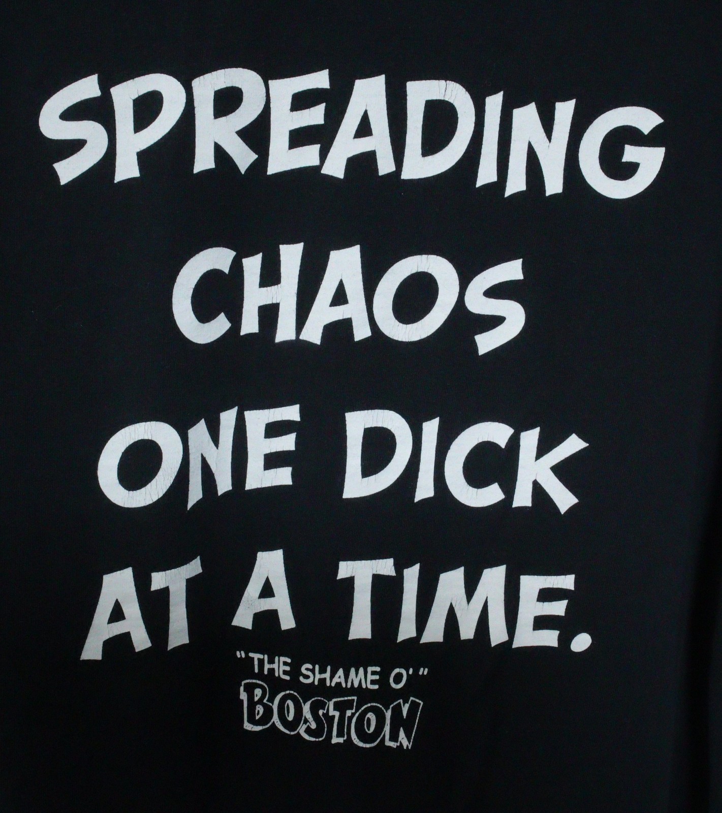 Certified Dick Graphic T-Shirt Spreading Chaos- Shame O’ Boston – Lg T0516