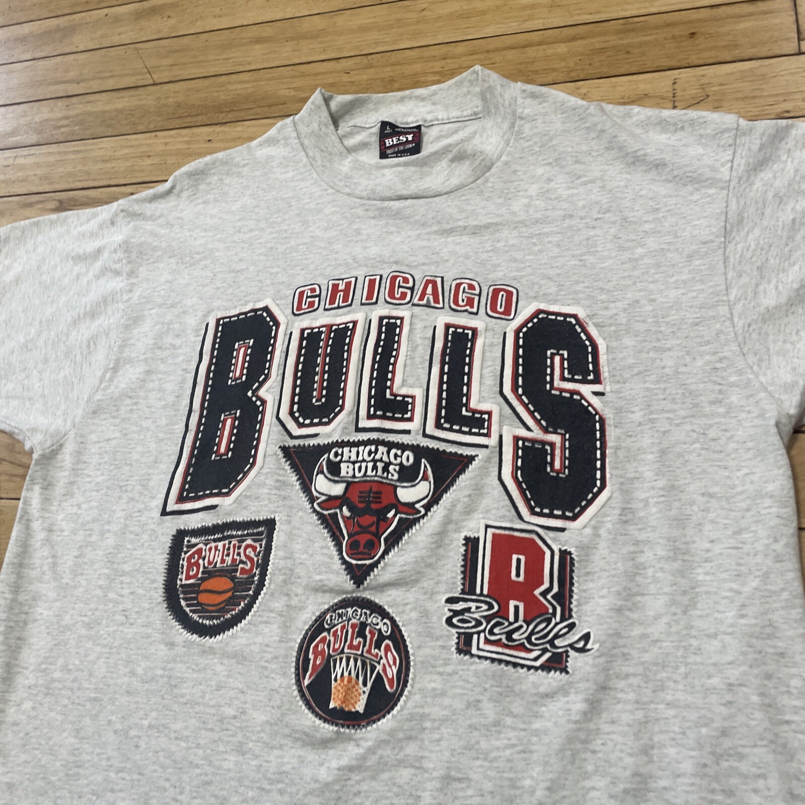 Vintage 90s Single Stitch Shirt Men L Chicago Bulls NBA Basketball USA Graphic L