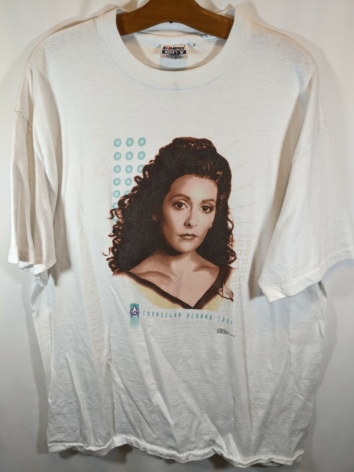 Star Trek Next Generation Fan Club Deanna Troi 90s T Shirt Mens XL vintage scifi
