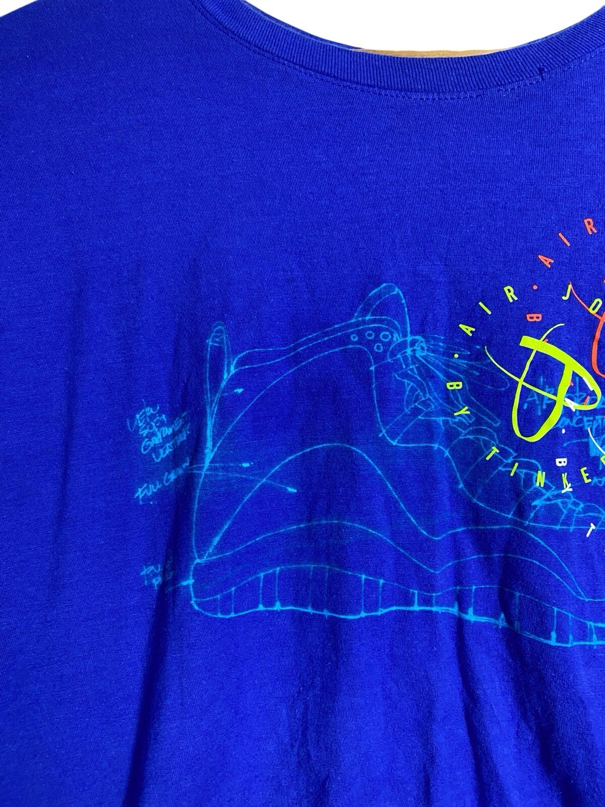 Air Jordan T Shirt Size XL Blue Tinker Sneaker Graphic Shoe Top Mens Nike