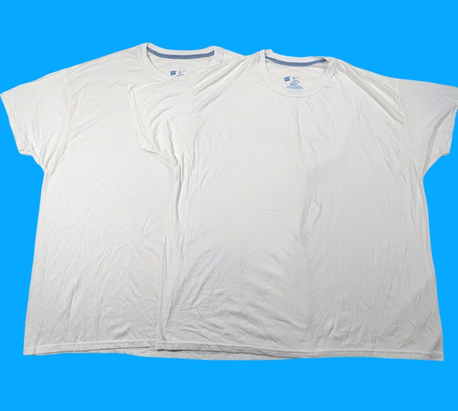 Hanes X-Temp Mens White T-Shirts Pack Of 2 Size XL Rayon Blend Crew Neck NWOT
