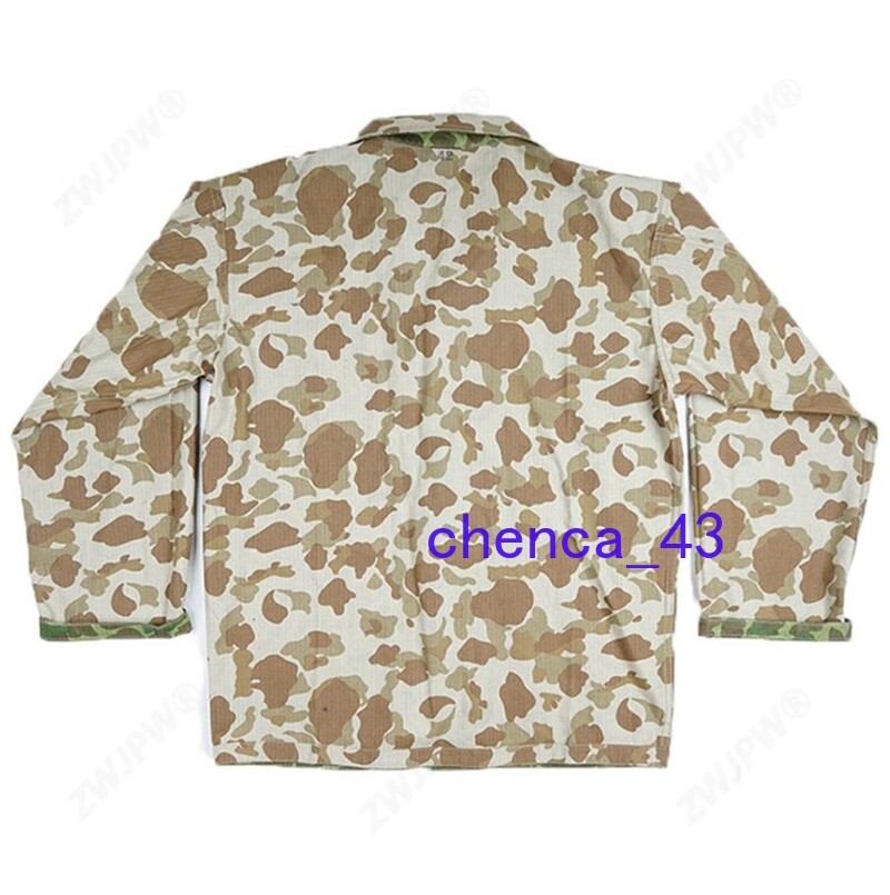 WWII US Army Solider USMC Pacific Camo Jacket Cotton Reversible Coat Casual Tops