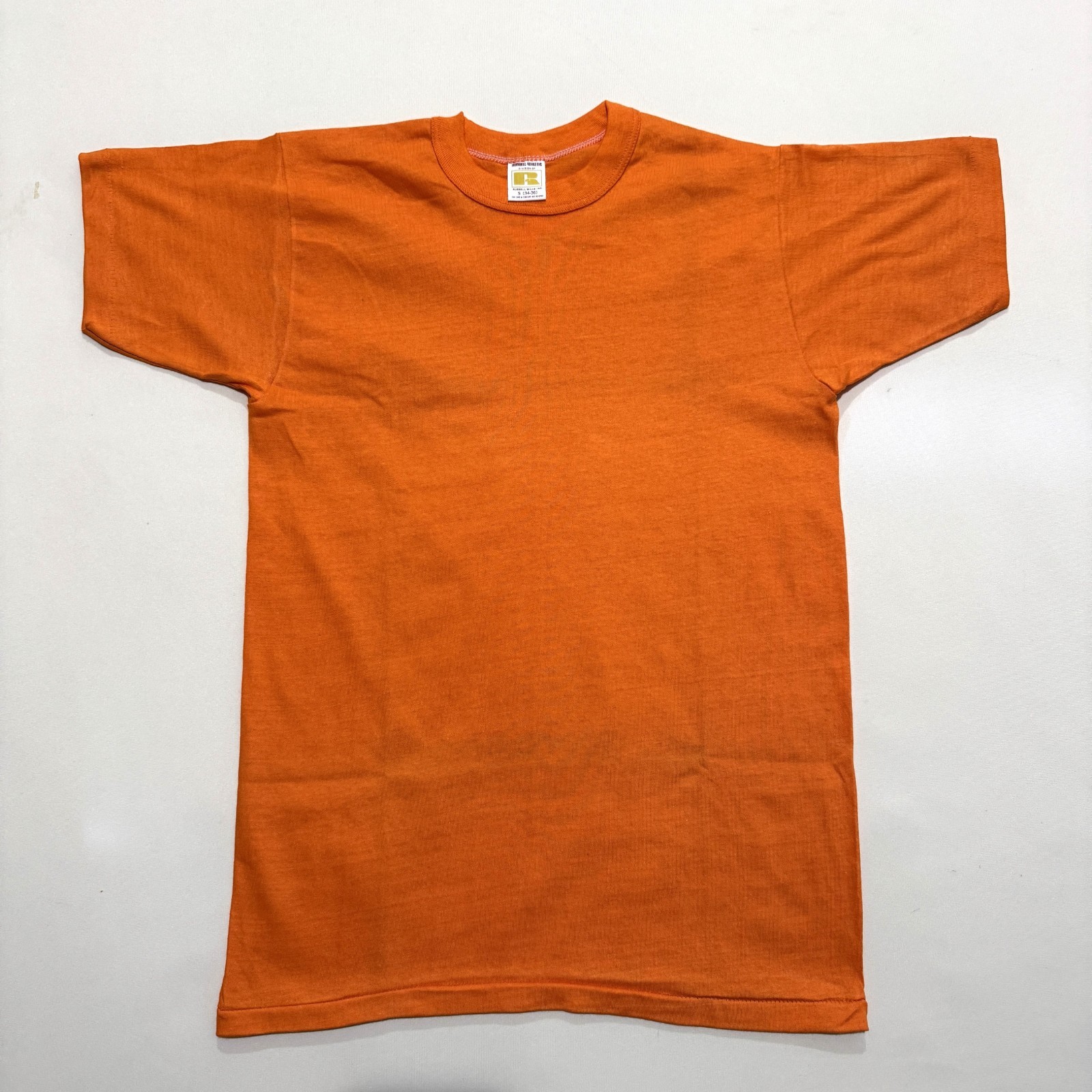 Vintage Russell Athletic Adult S (34-36) Orange Short Sleeve T-Shirt NOS