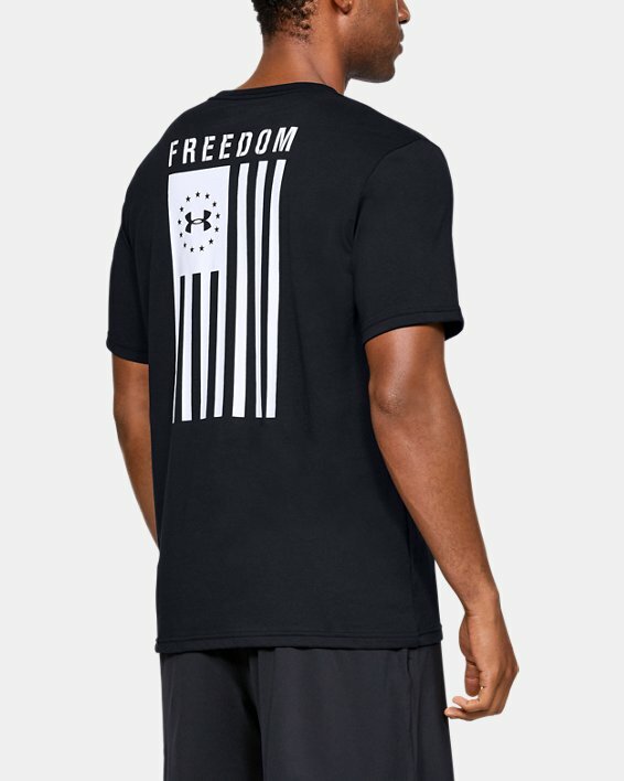 Under Armour UA Freedom Flag Logo Men’s T Shirt Tee Cotton Blend S M L XL XXL