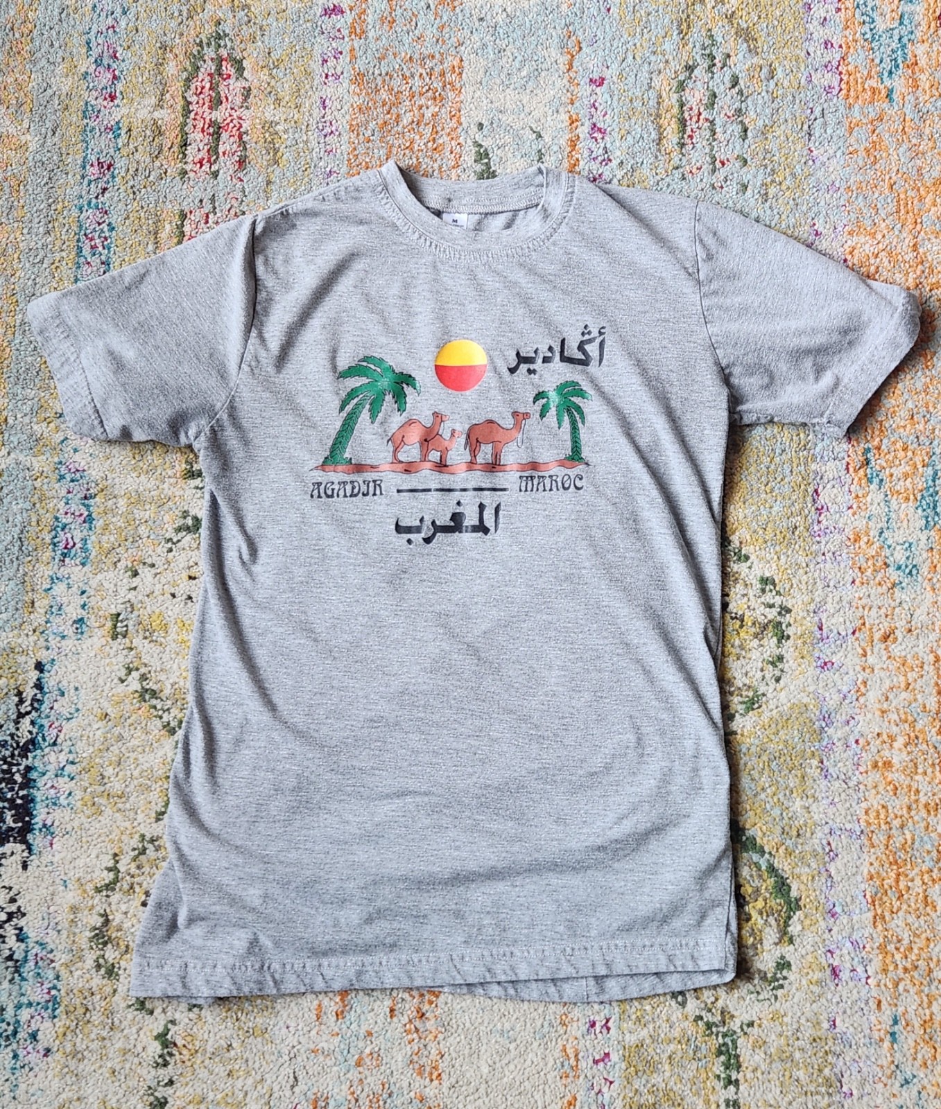 Mens Morocco Graphic T Shirt size Medium fits Small Agadir Maroc