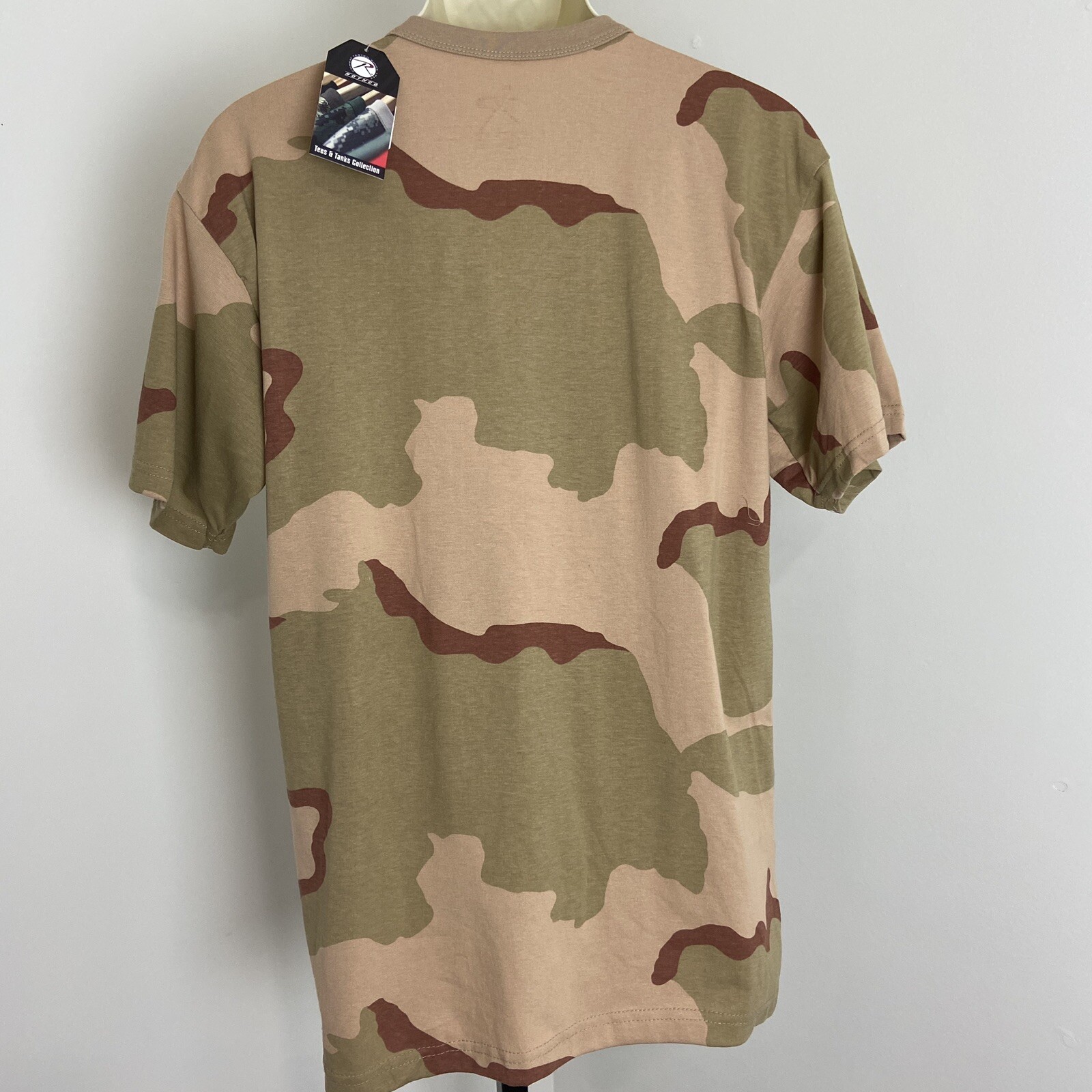 Rothco Mens Tri-Color Desert Camo Tactical Military Short Sleeve T-Shirt Size L