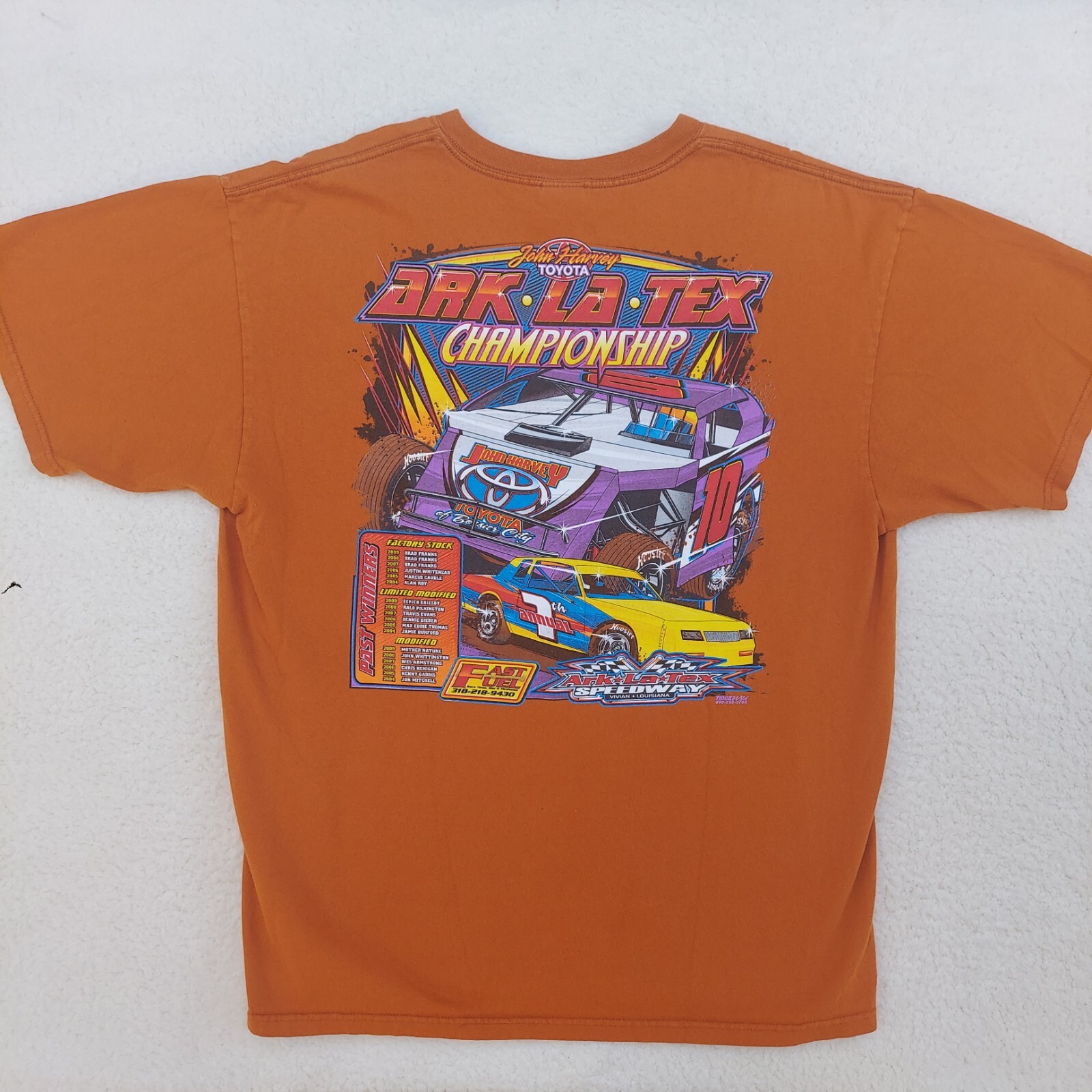 Toyota Ark LA Tex Speedway Championship T Shirt Mens Size XL John Harvey 2009