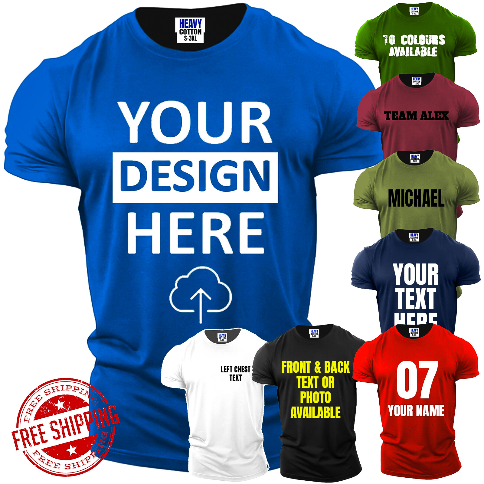 Personalized Customized Funny Mens T Shirt Your Name Here Your Logo USA New Gift