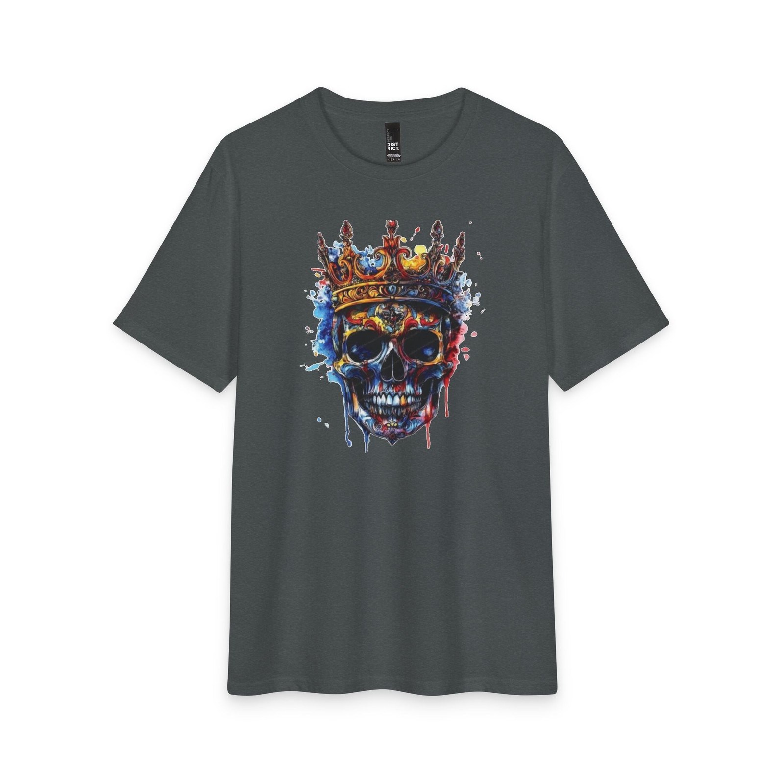 Painted Skull King Tee | Crowned Skull Graphic T-Shirt