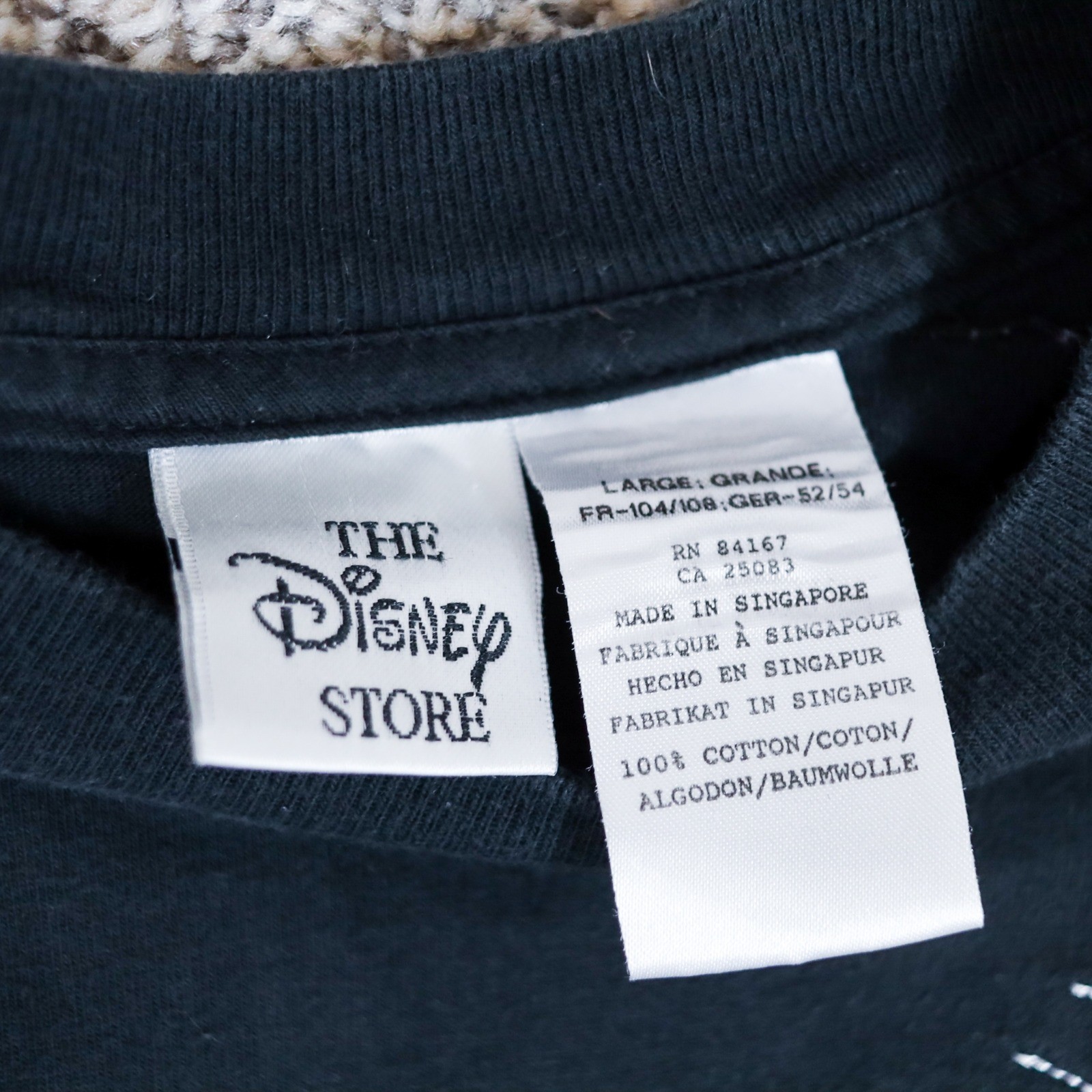Vintage Disney 101 Dalmatians Long Sleeve T-Shirt Black Embroidered Pocket Tee L