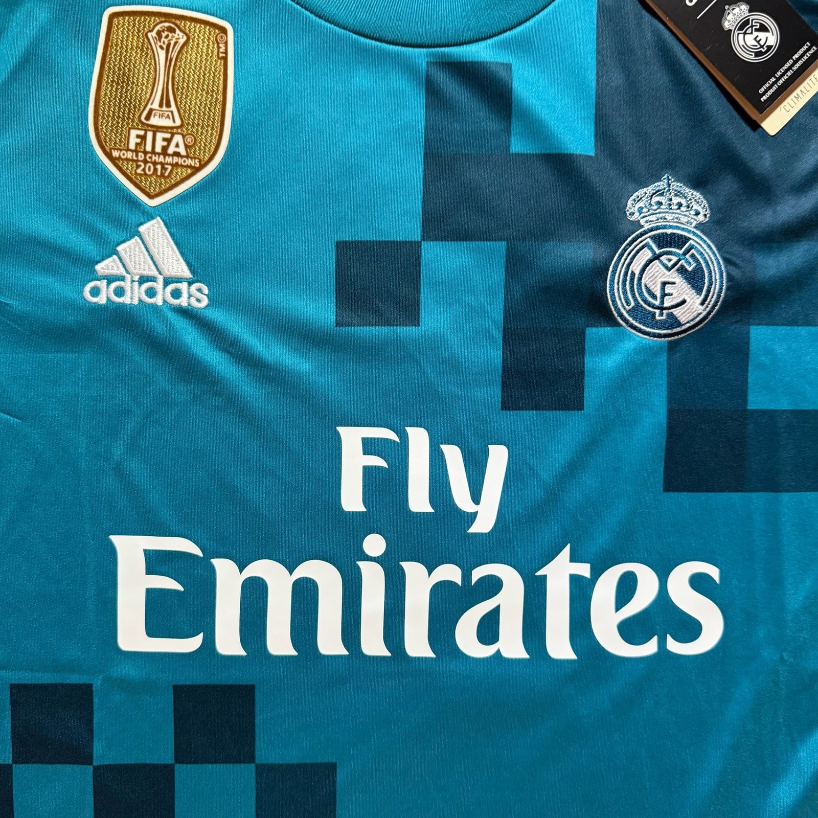 Adidas Real Madrid Ronaldo 7 Jersey 2017-18 Away Teal Blue Large NWT