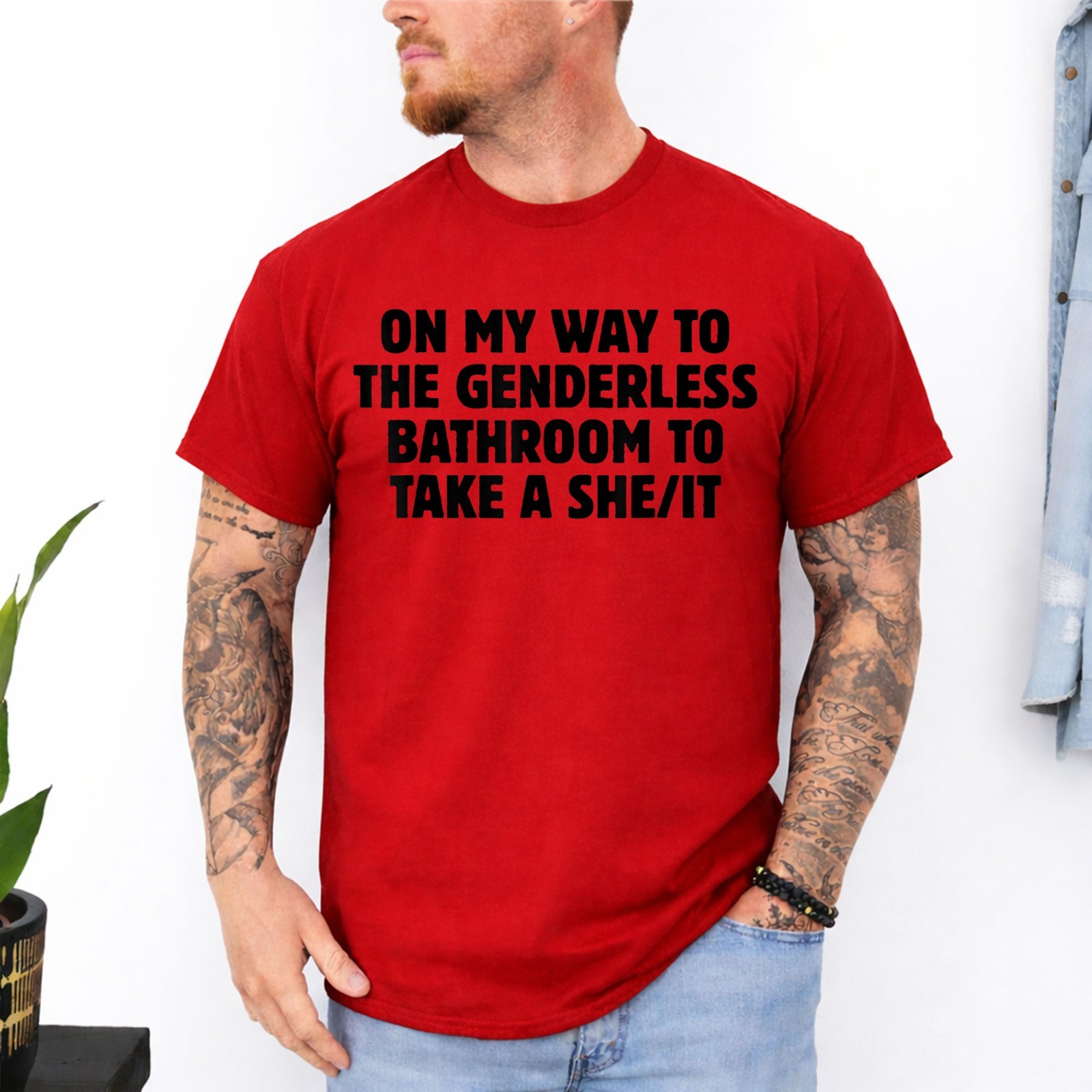 On My Way To The Genderless Bathroom To Tak a She/It T-Shirt