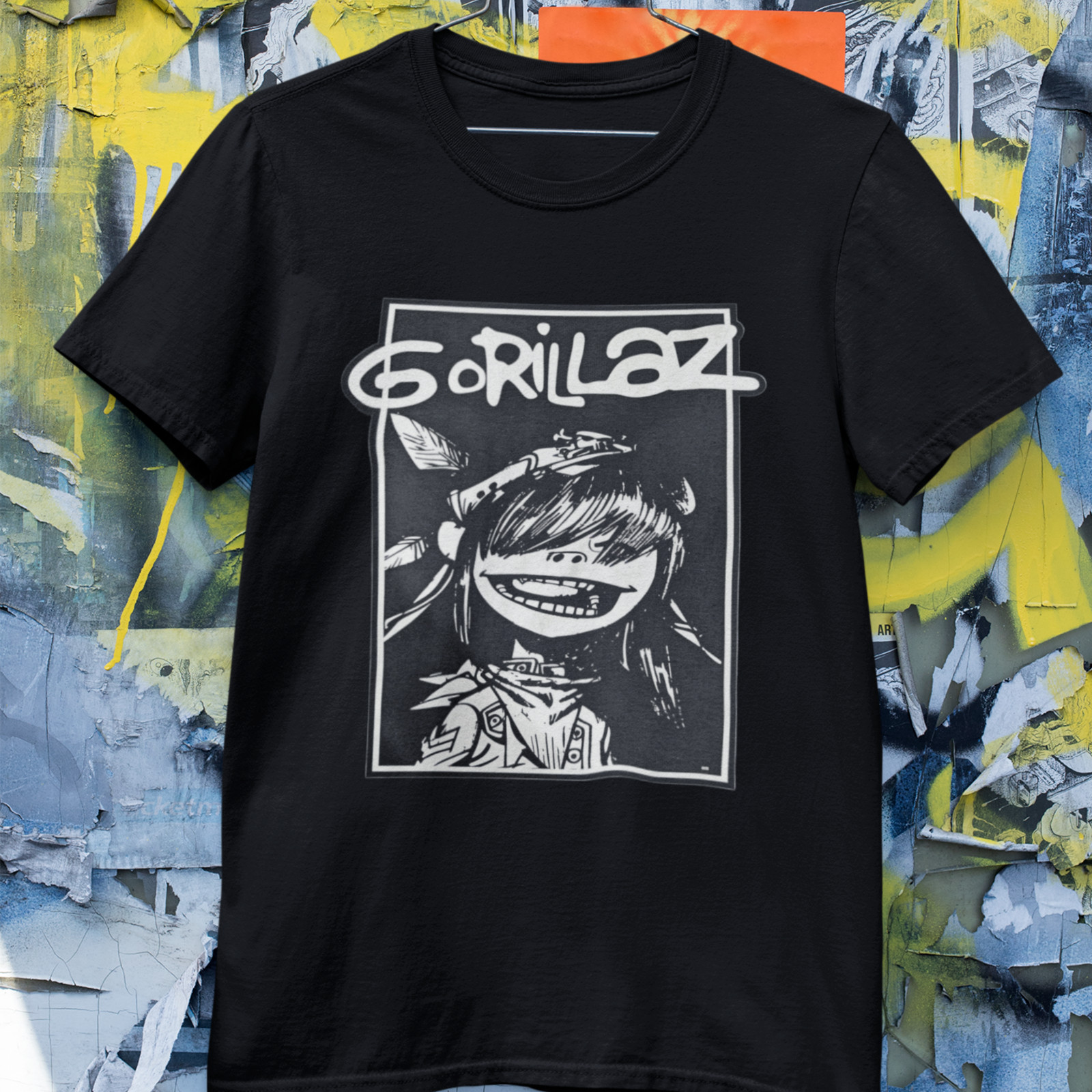 Gorillaz Style Graphic T Shirt Black Alternative Music Art Tee Unisex