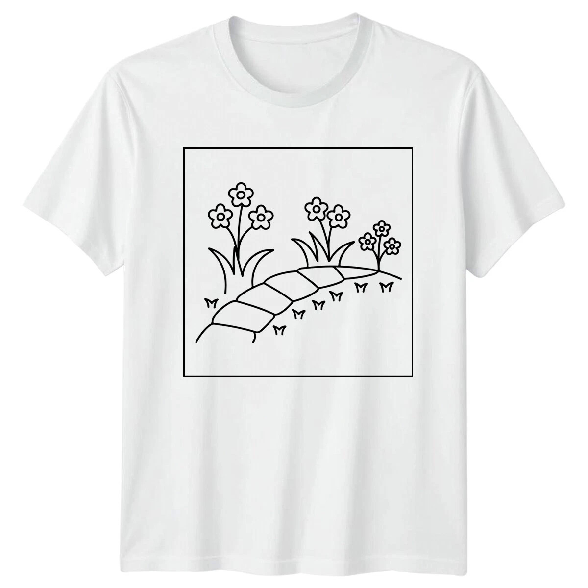 Flower Garden Path White T-shirt