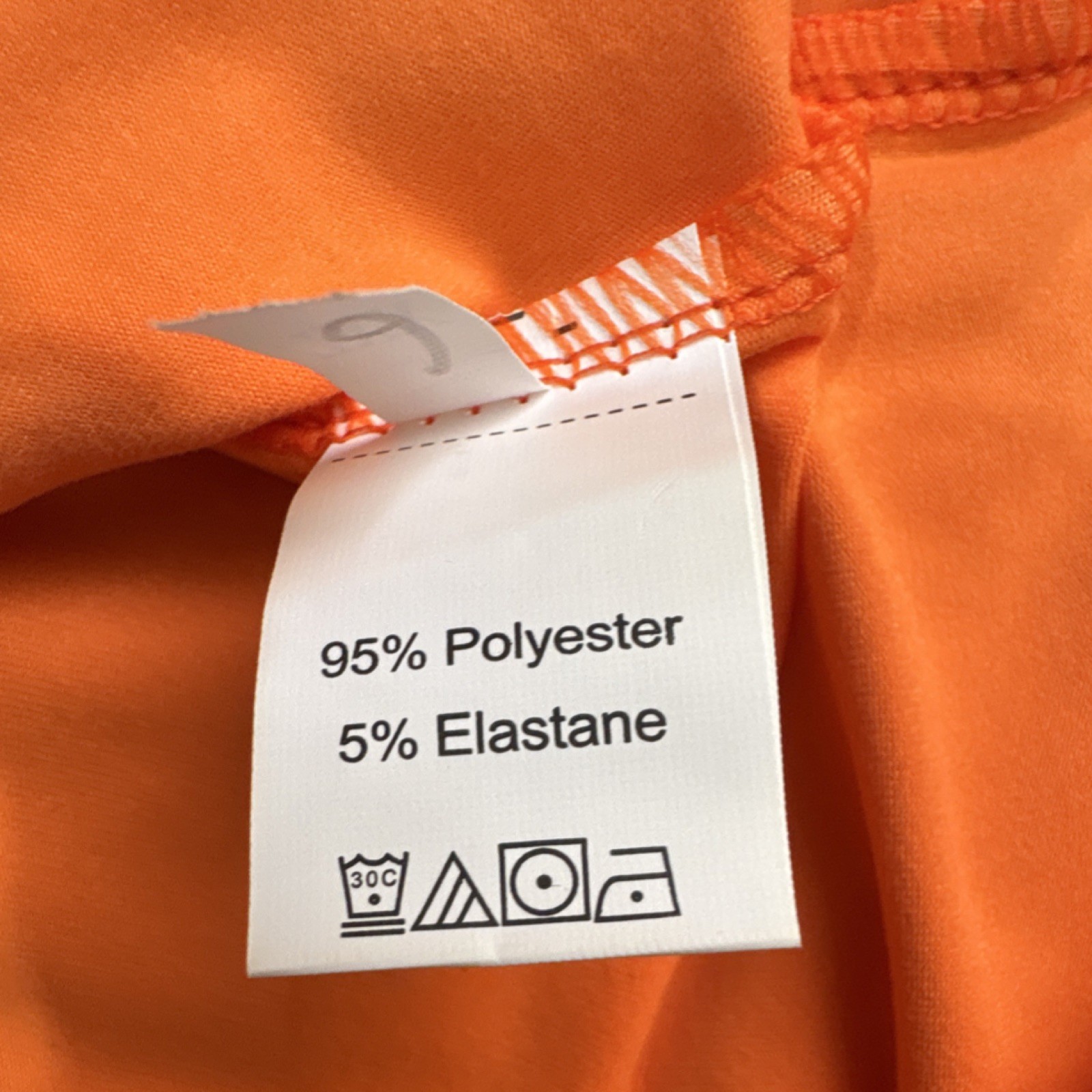 Men’s Orange Polyester Elastane Crew Neck Short Sleeve T-Shirt XXL A1