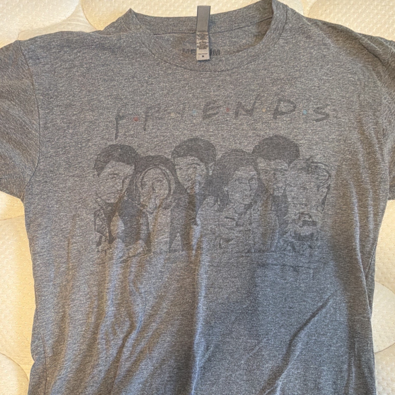 Friends TV Show Gray Graphic Tee Unisex Adults M Short Sleeve Crew Neck