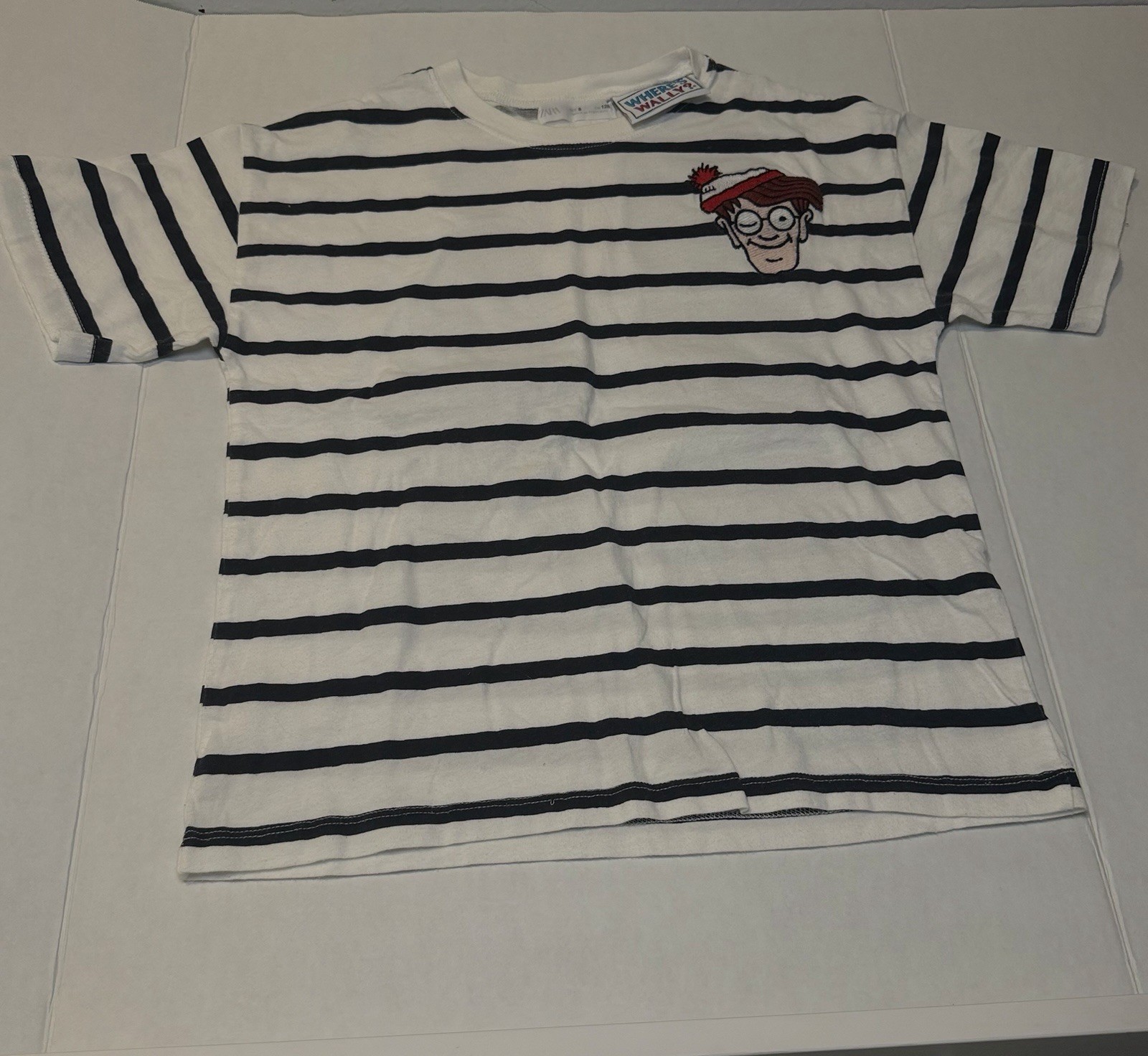 Zara Where’s Wally Wally Striped Knit Cotton Crew Neck T-Shirt Men’s 8