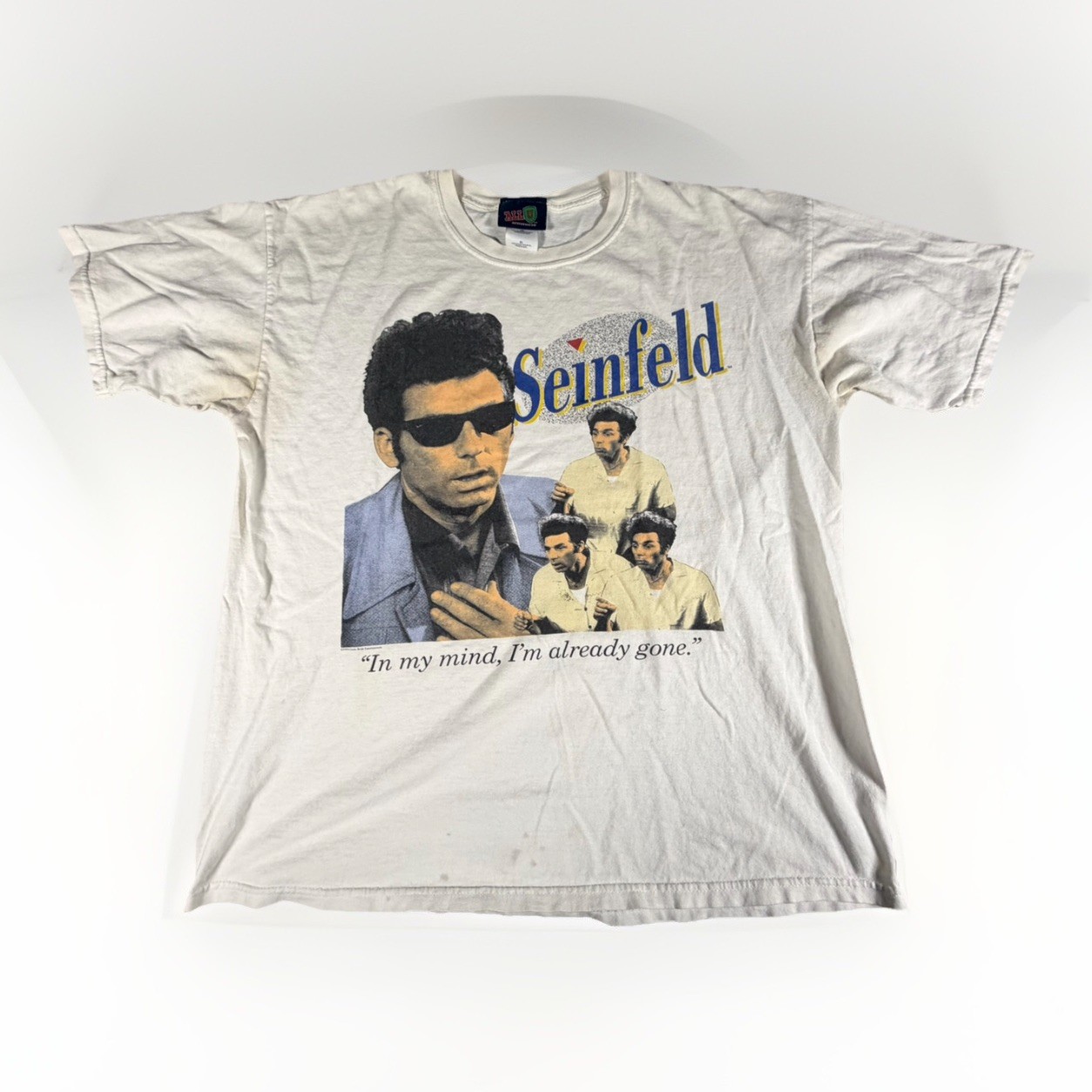 Vintage Seinfeld Kramer T-Shirt Size XL Distressed Stained In My Mind Gone