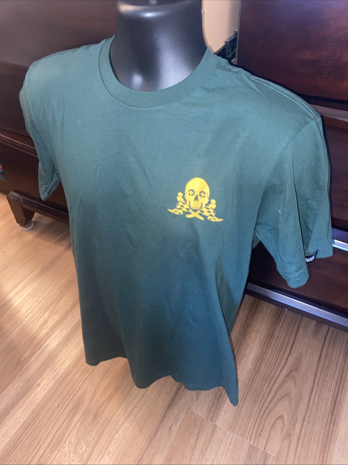 NWT Fasthouse Mens T Shirt “Band Of Misfits” Skull Green Size Small