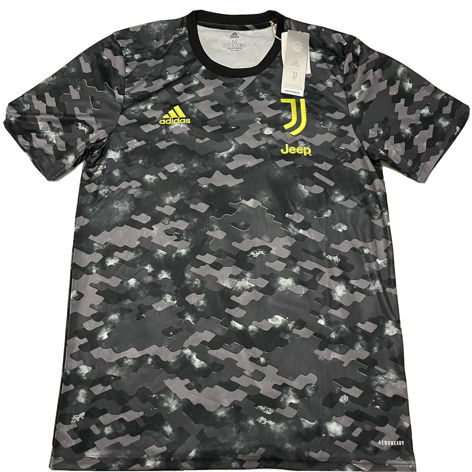 Adidas Juventus Men’s Aeroready Soccer Prematch Jersey Black Gray Size M GR2934