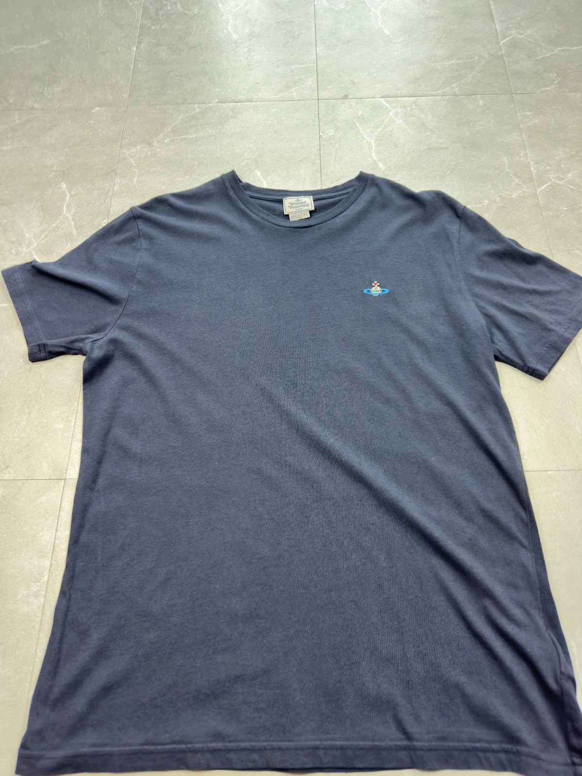Vivienne Westwood Man Orb Logo T Shirt Navy Blue XL Made In Portugal