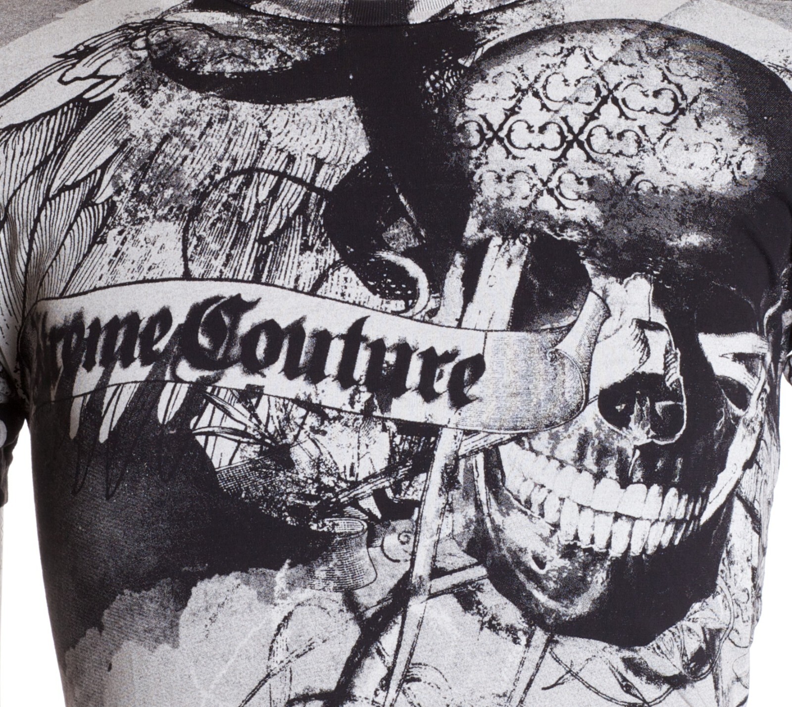XTREME COUTURE by AFFLICTION Black CROSSED OUT Short Sleeve Slim Fit T-shirt NWT