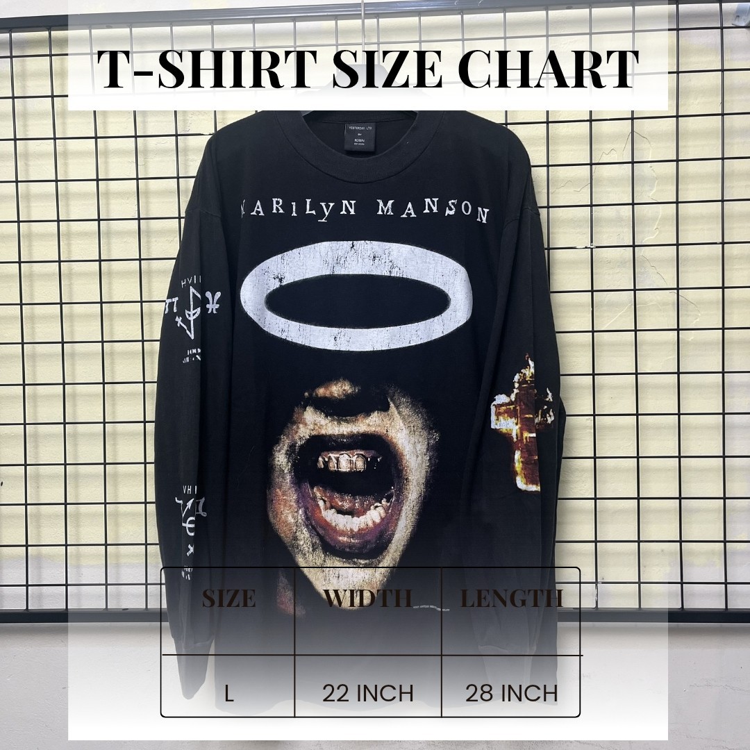 Marilyn Manson Bigger Than Satan Long Sleeve Shirt Antichrist Superstar Goth Tee