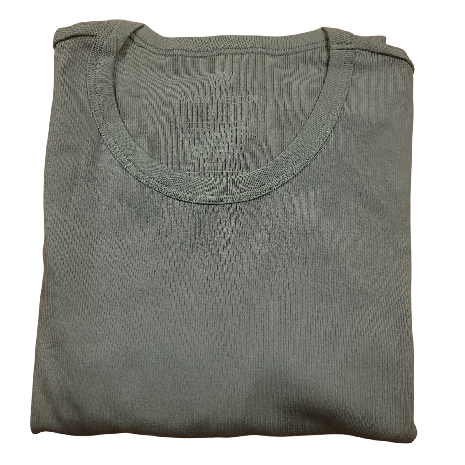 Mack Weldon Men’s Ribbed Crew Neck T-Shirt Gray Short Sleeve Size Small