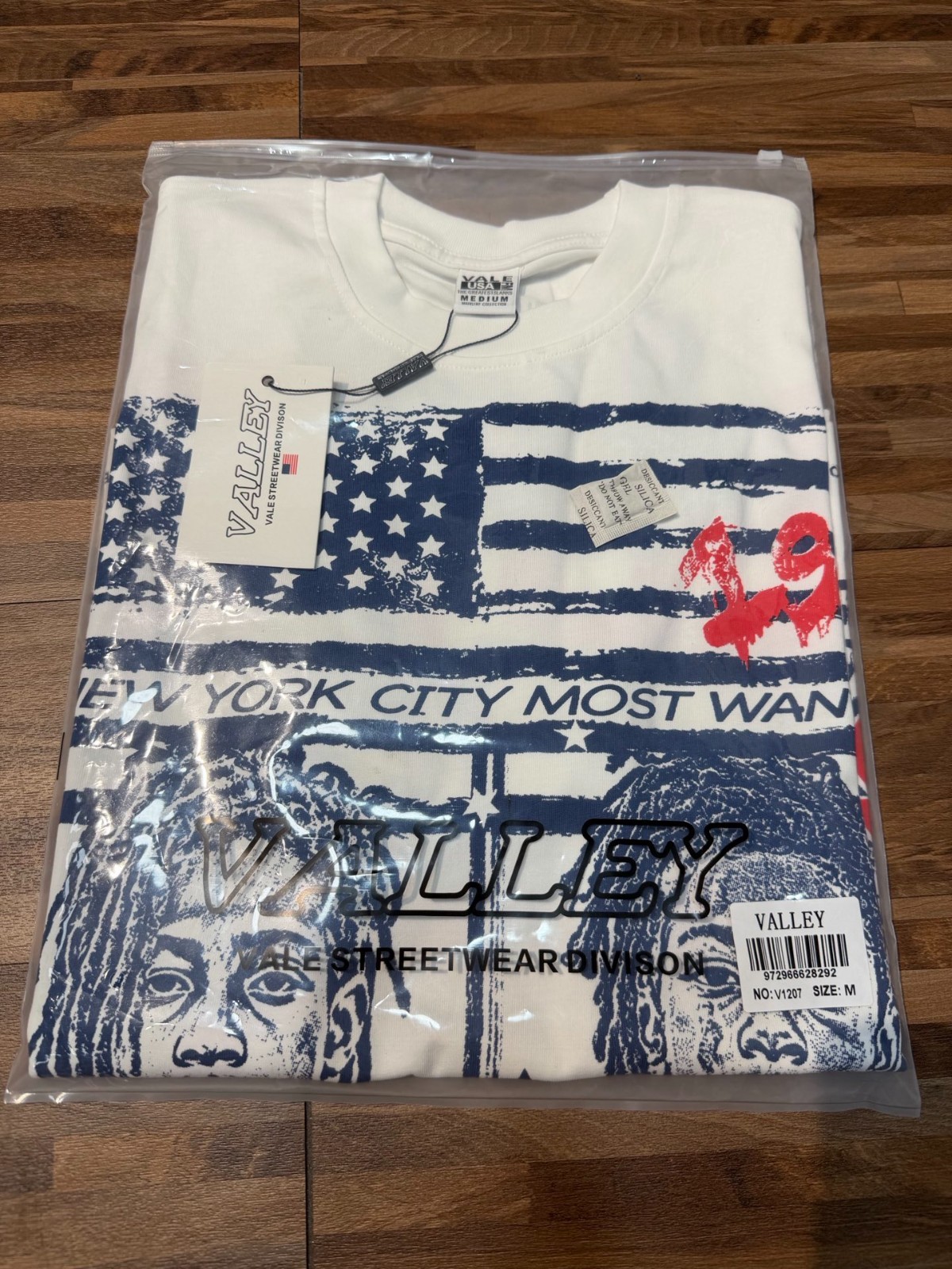 Valley Tee shirt white S-M-L-XL Unisex cotton fabric