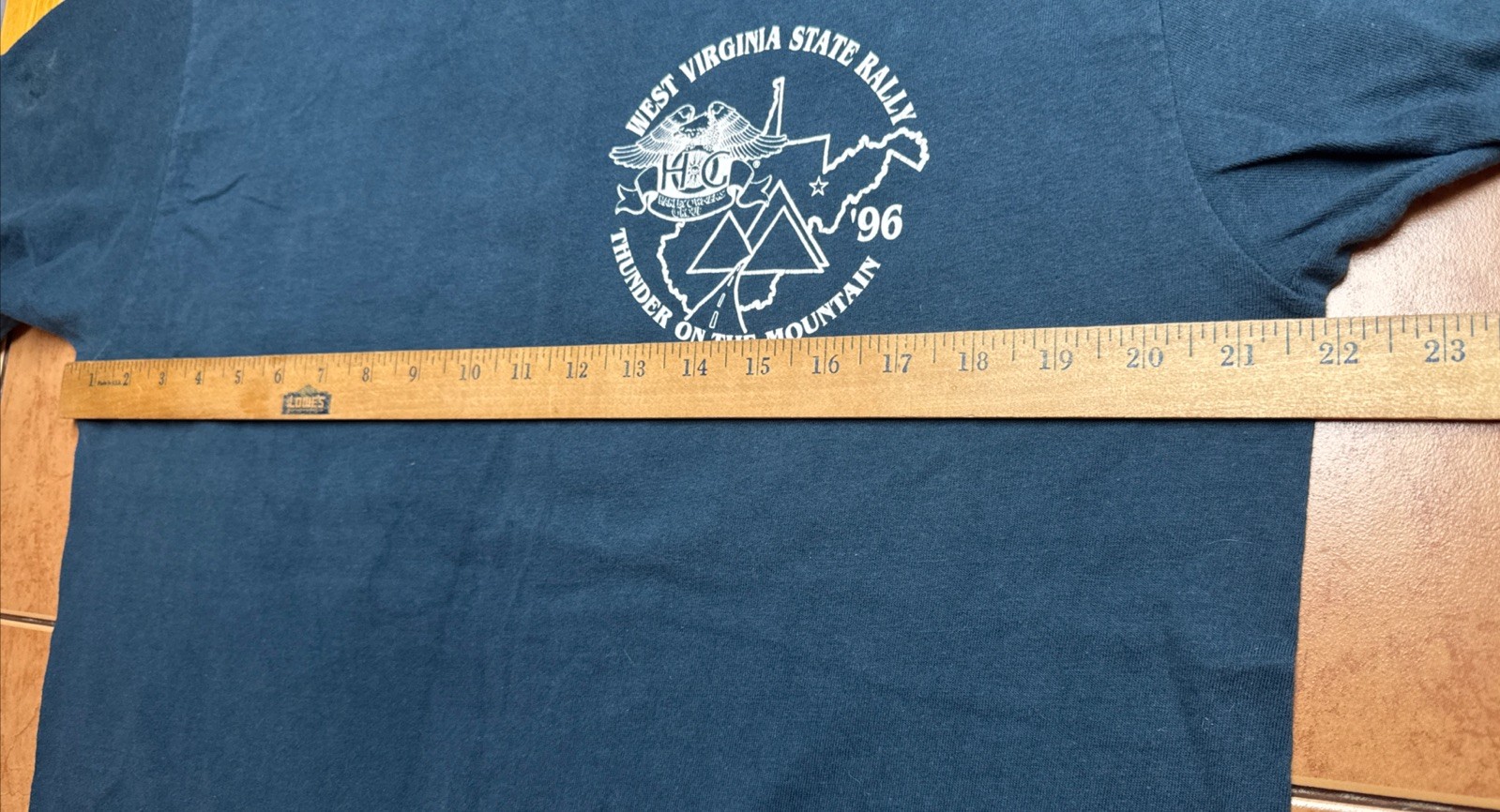 1996 Harley Davidson Single Stitch T-Shirt Sz L West Virginia State Rally Biker