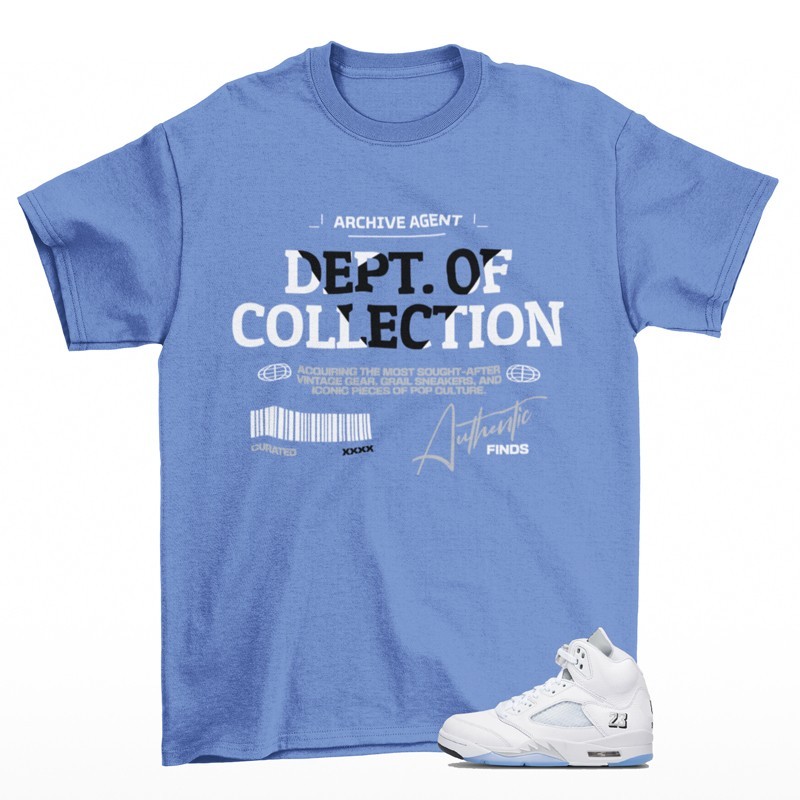 Archive Sneaker Shirt Blue to Match Jordan 5 Retro White Metallic HQ7978-103
