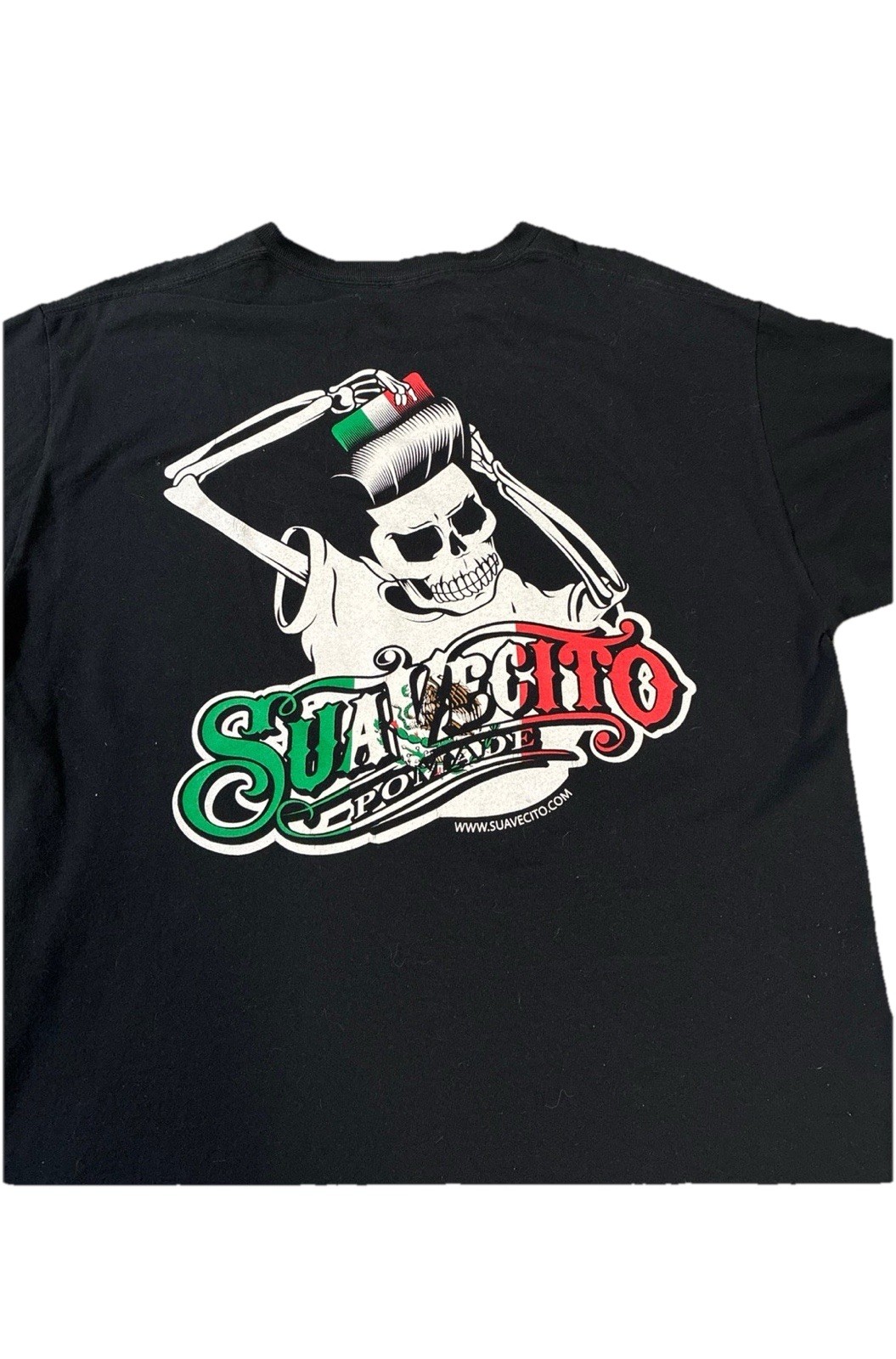 Suavecito Graphic Skeleton Black Cotton Men’s Short Sleeve T-Shirt Size L