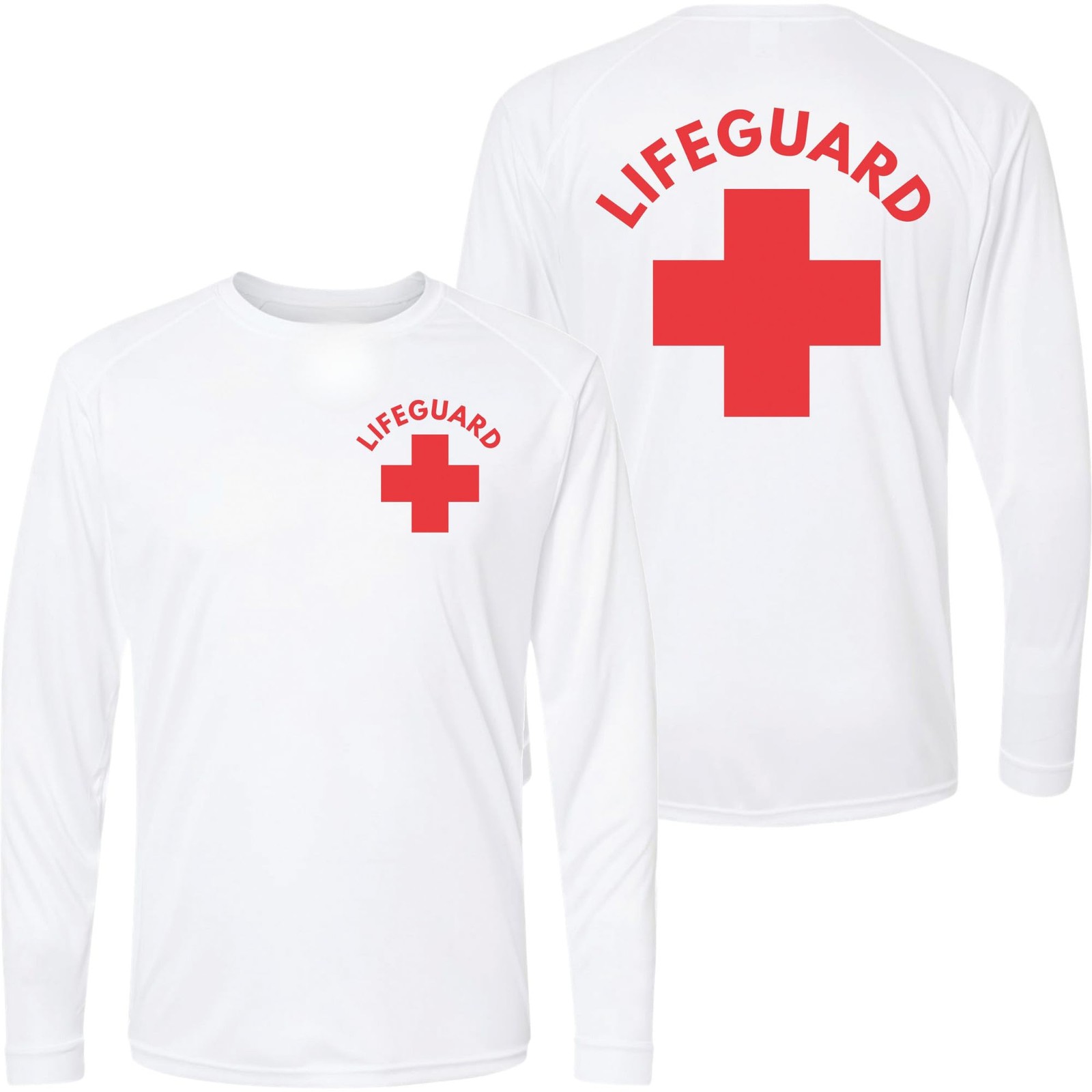 Lifeguard Moisture Wicking Long Sleeve T-Shirt 100% Polyester Performance Shirt