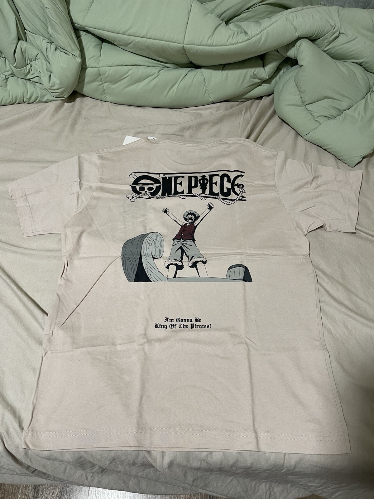 Uniqlo UT One Piece Monkey D. Luffy Beige Cotton Crew Neck Tee Men’s S